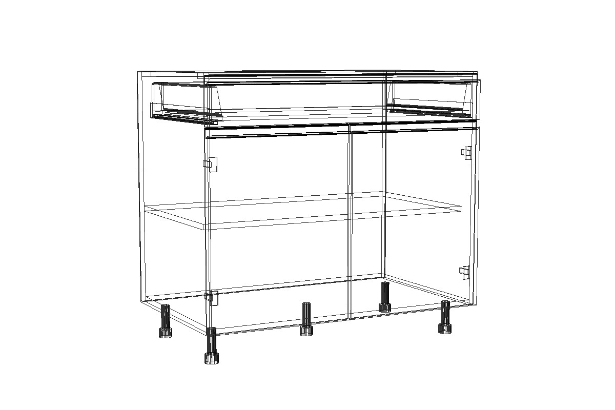 Lamja DS 9/1 BLUM - dolná skrinka so zásuvkou Tandembox DS 9/1 BLUM - szkic Skrinky 