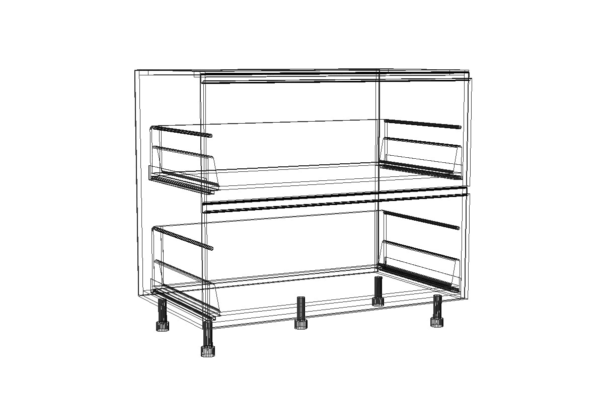 Lamja DS 9/2 BLUM - dolná skrinka s dvomi zásuvkami Tandembox Lamja DS 9/2 BLUM - szkic Skrinky