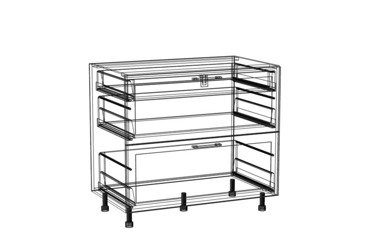 Skříňka spodní Navia DSM 9/3 BLUM s vnitřní zásuvkou DSM 9/3 - wnetrze Skříňky