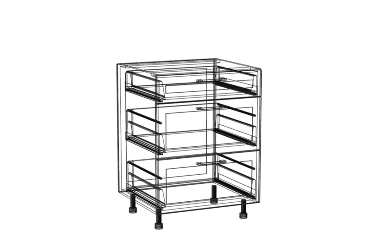 Ostrůvková skříňka Navia DSW 6/3 se zásuvkami Starmotion Navia DSW 6/3 - wnetrze Skříňky 