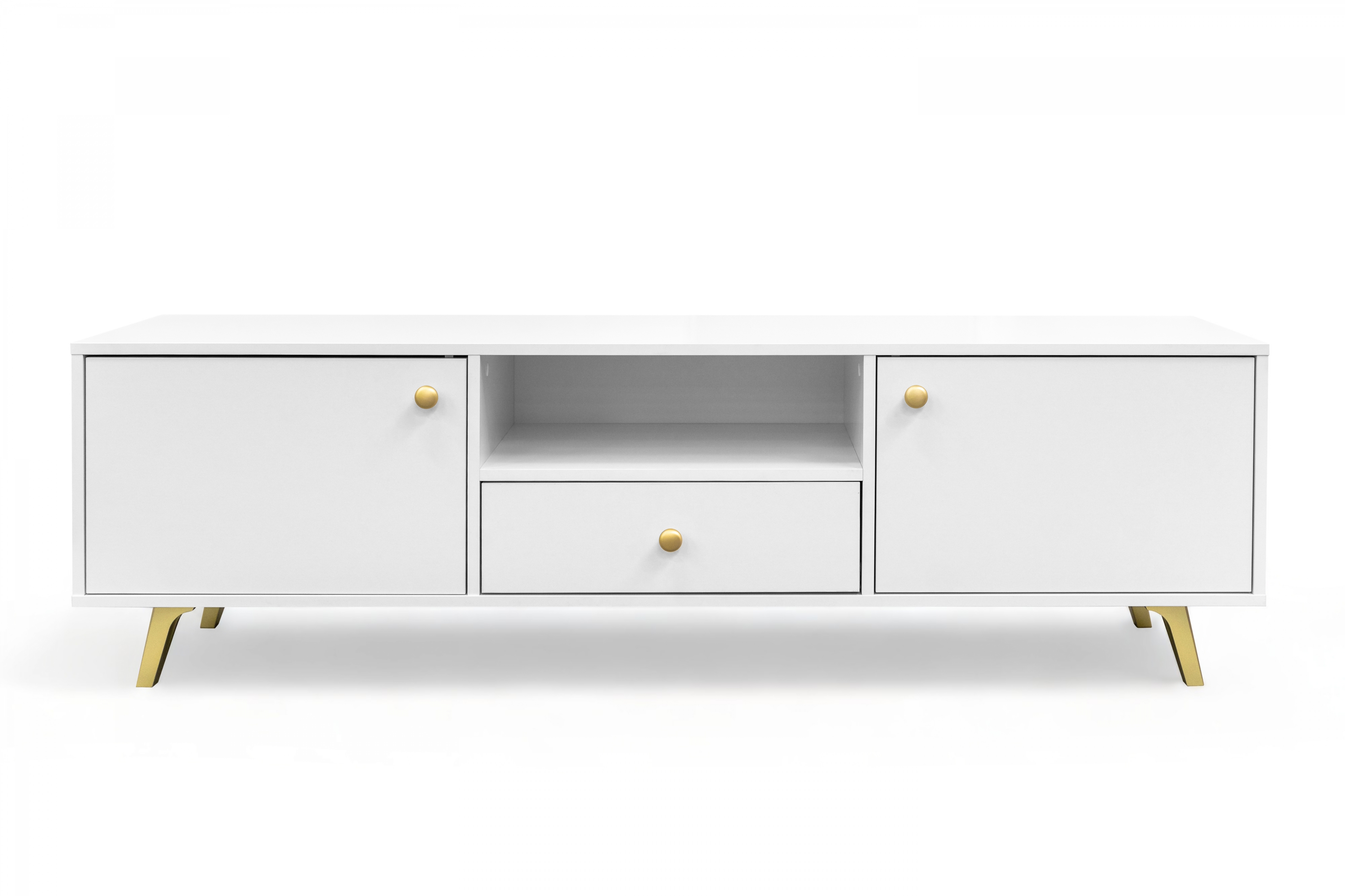 TV stolek Siena 160 cm - bílý dvoudveřová Skříňka RTV Siena z szuflada 160 cm - Bílá