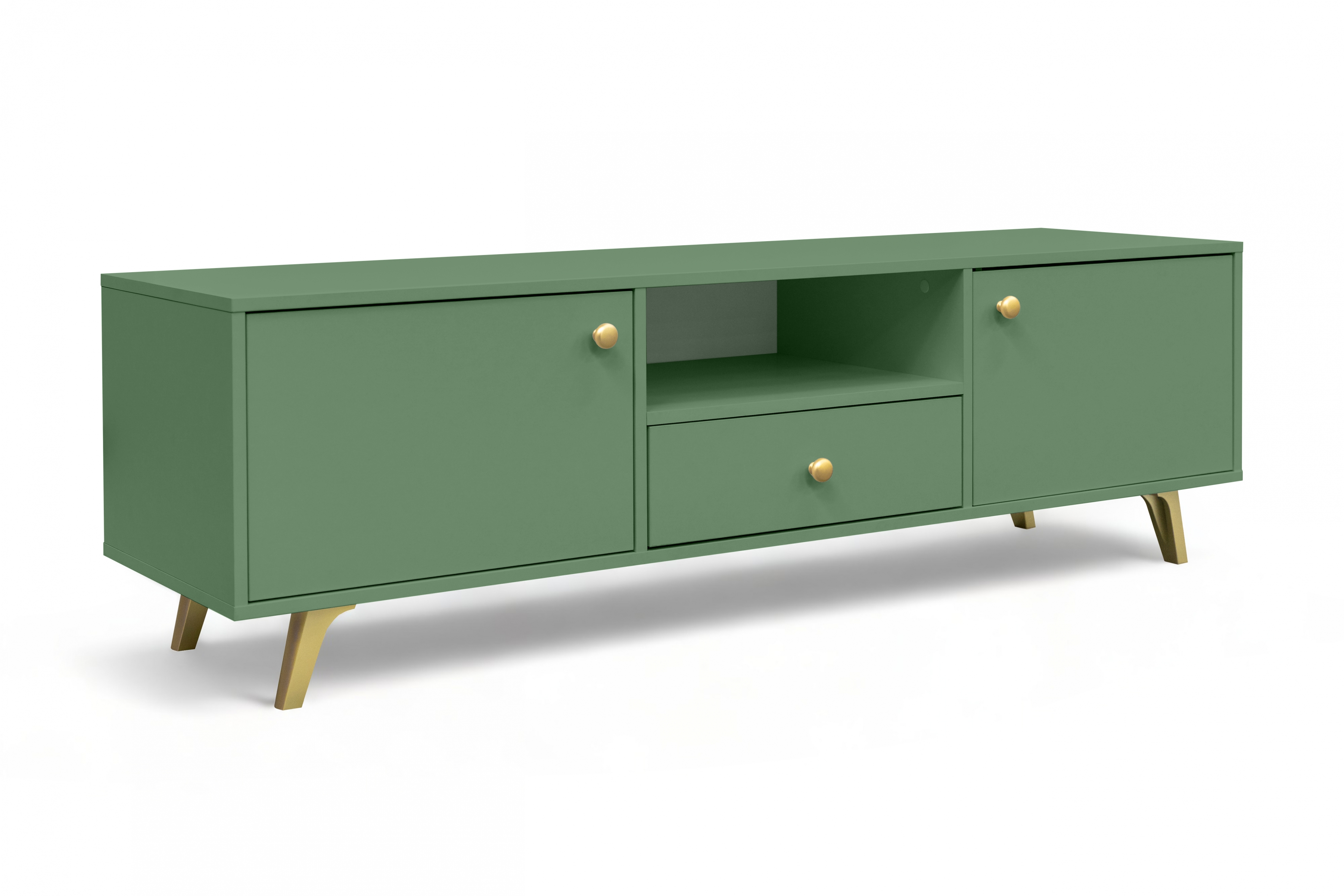 TV stolek Siena 160 cm - lahvově zelený dvoudveřová Skříňka RTV Siena z szuflada 160 cm - láhvová Zeleň