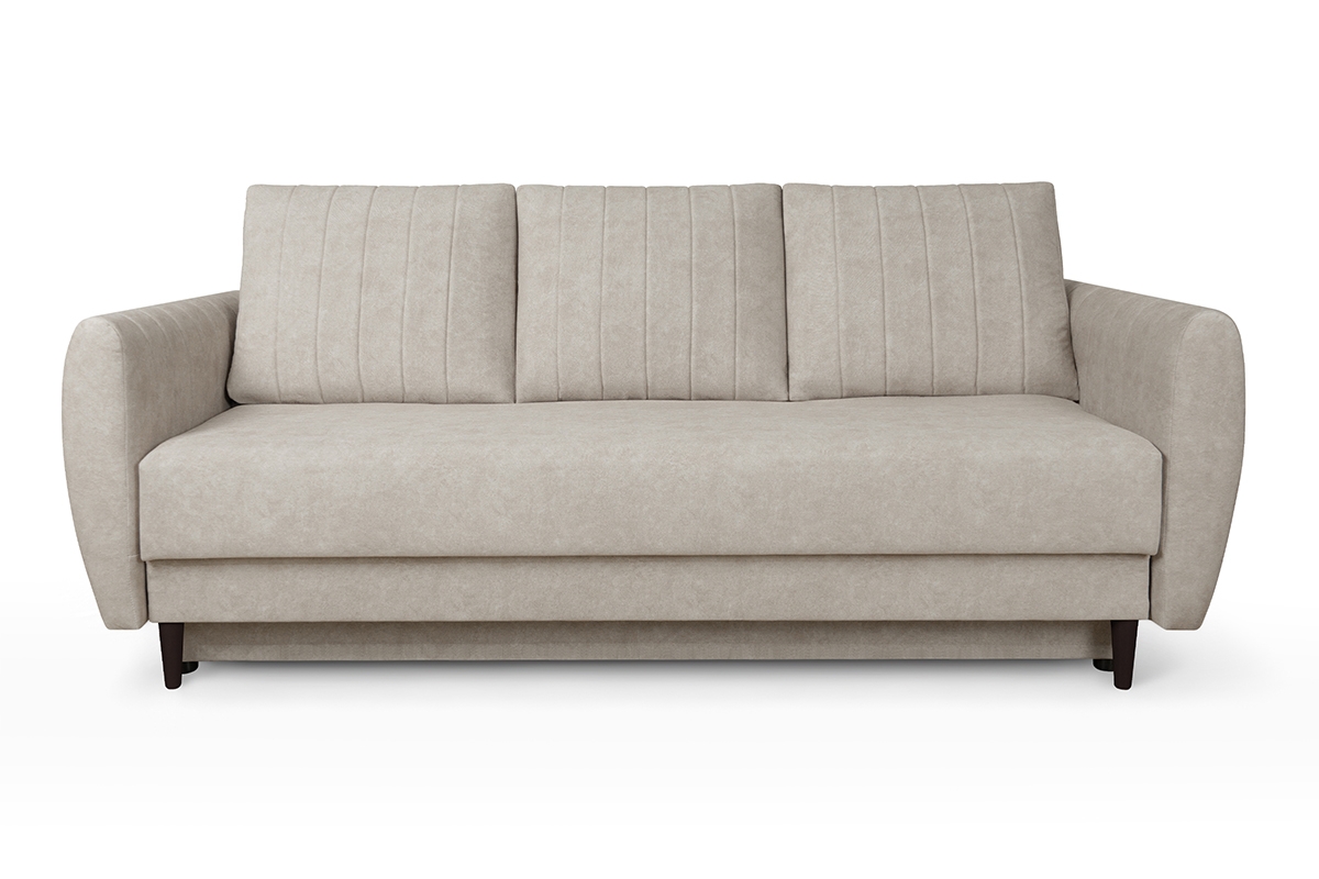 Rozkládací gauč Mikni s úložným prostorem - krémový hydrofobní samet / nožky venge Gauč Rozkladací s úložným prostorem Mikni