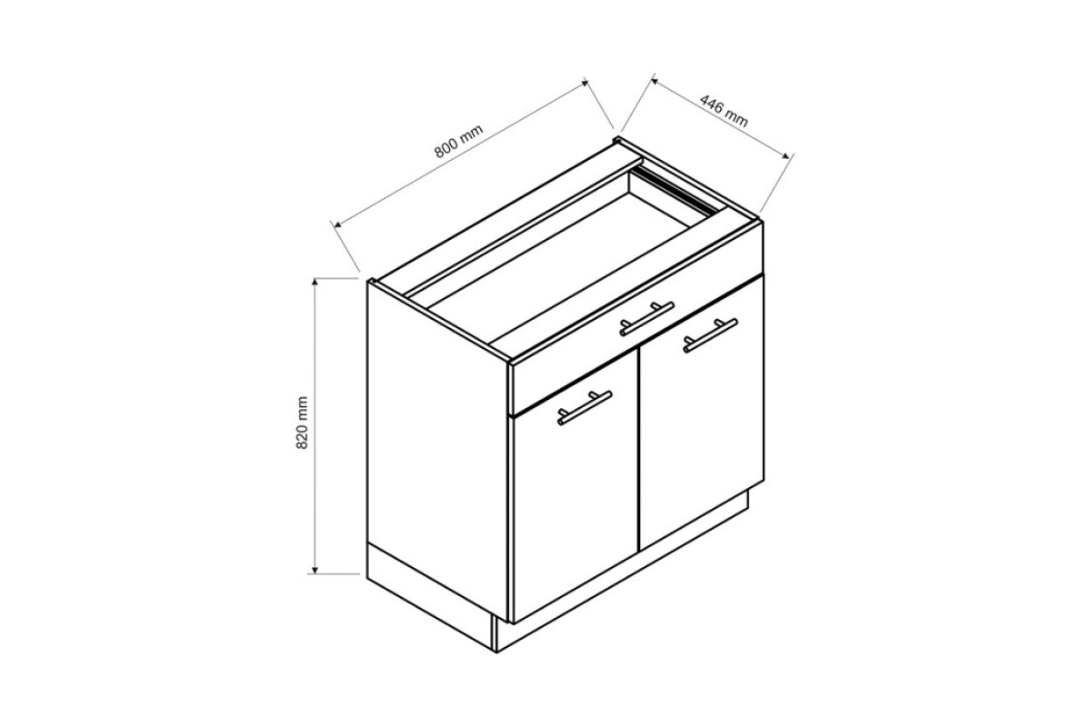 Spodní dvoudveřová skříňka Elena D80 S/1 se zásuvkou Skříňka elena 