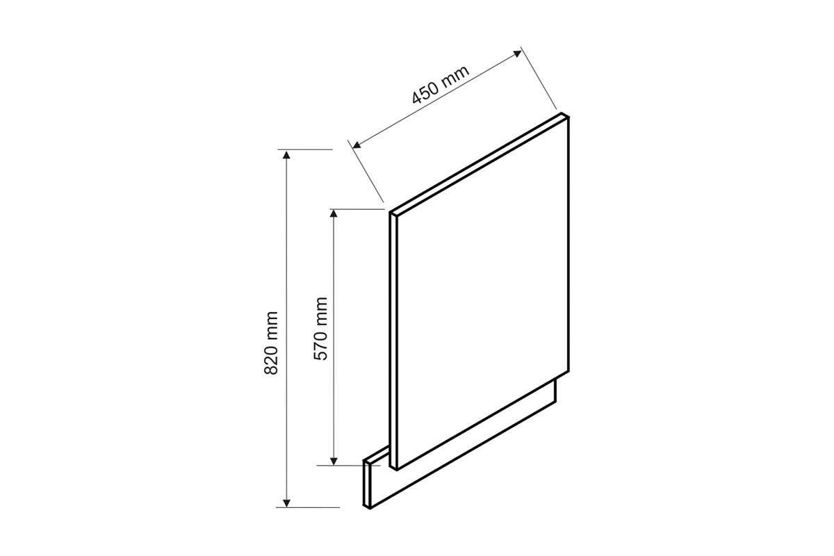 Elena FZ45 PO - dvierka na umývačku odkrytý Predná časť do umývačky 