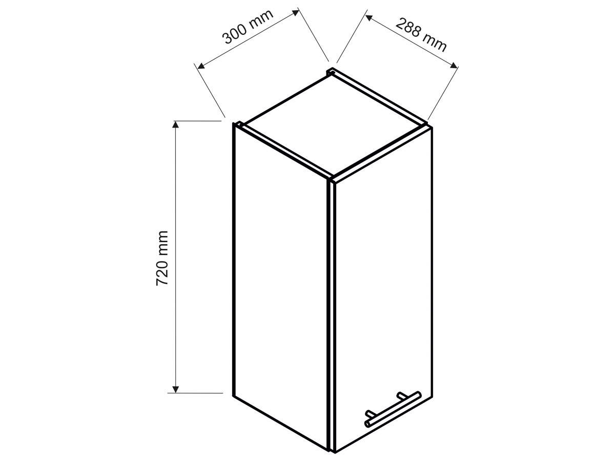Závěsná jednodveřová skříňka Elena W30 P/L Elena W 30 P/L