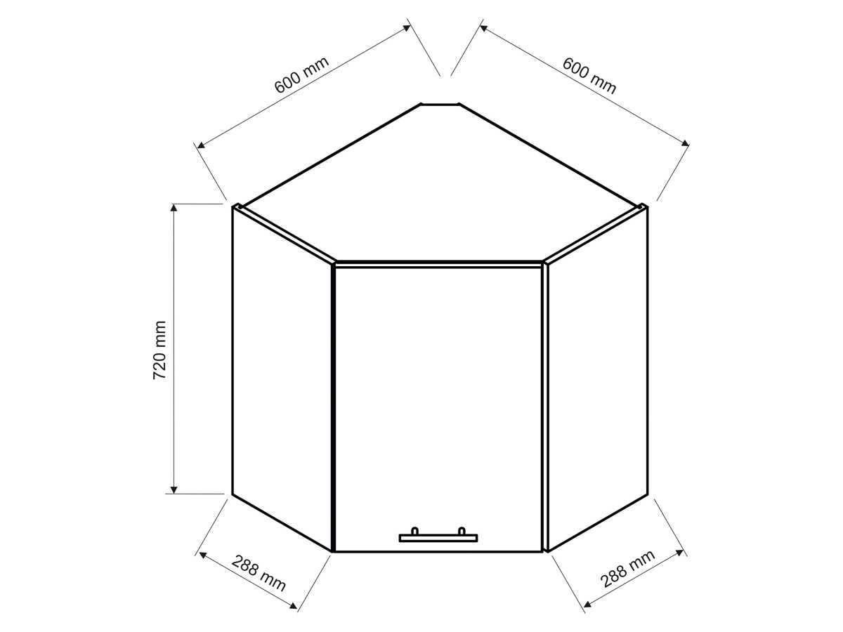 Závěsná rohová skříňka Elena WR P/L Elena WR P/L