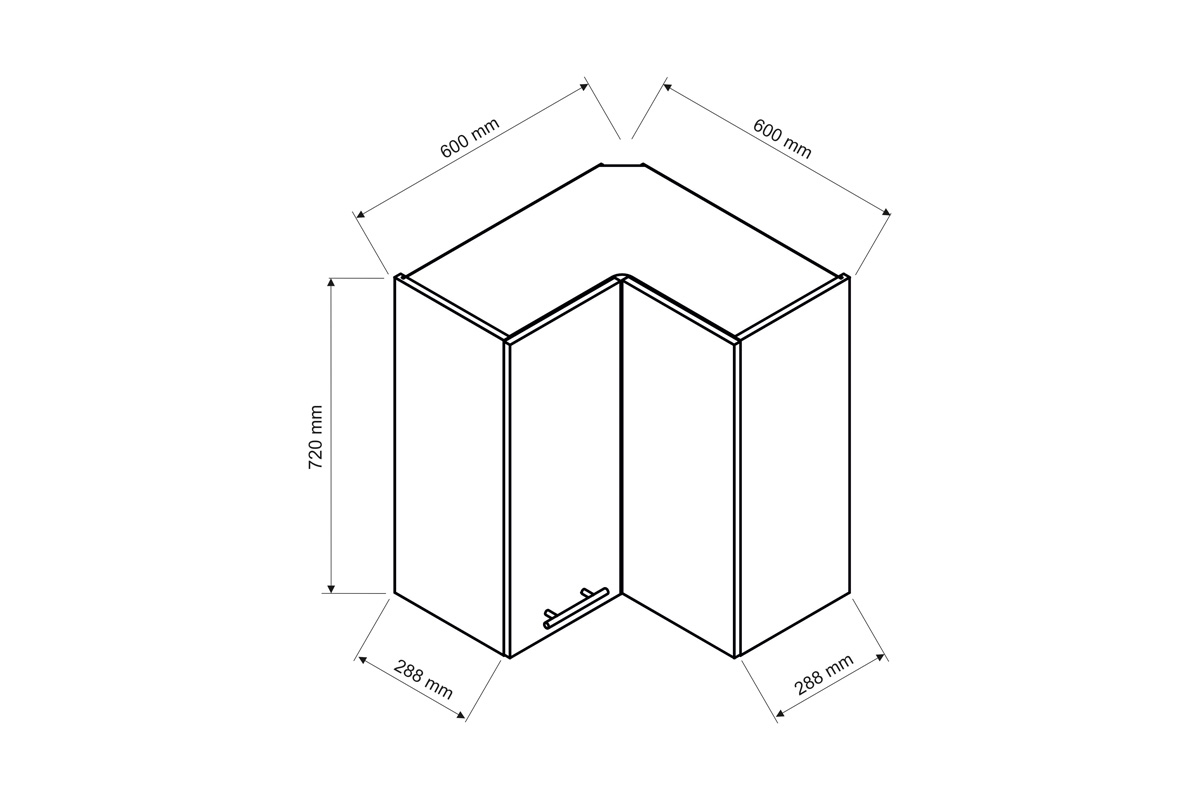Elena WRN P/L - závesná skrinka rohová Skrinka rohová elena 
