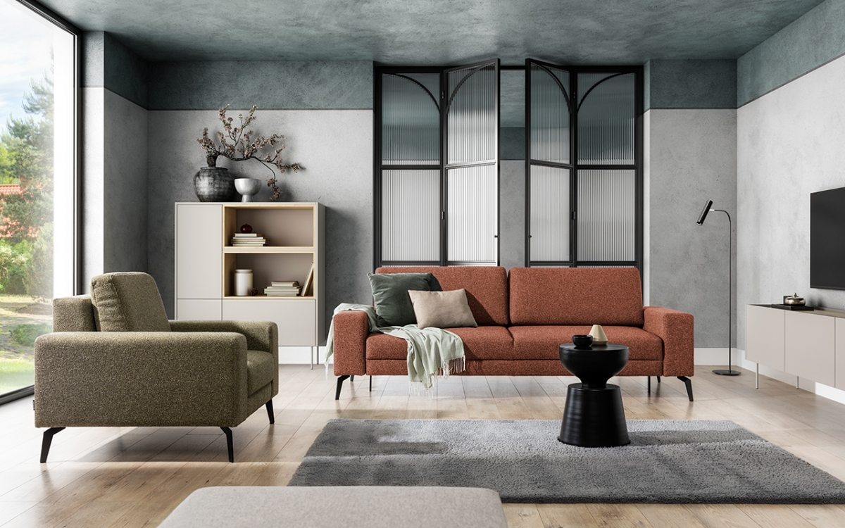 Rozkladacia pohovka Elentio Pohovka Elentio w nowoczesnym salonie