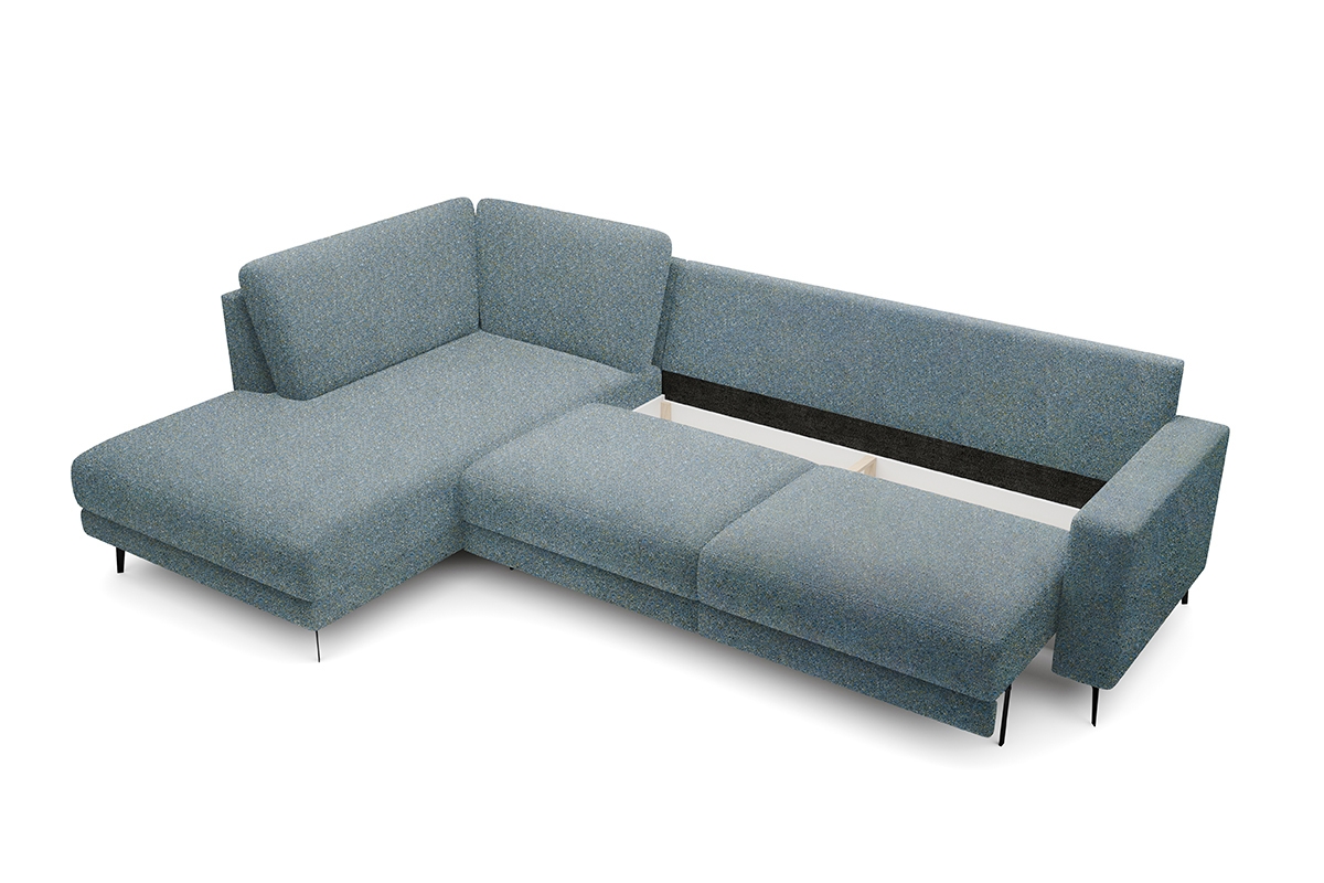 Rohová rozkladacia sedacia súprava Elentio L Ľavá - modrý šenil Find me 18 - Limitovaná ponuka Rohová sedacia súprava elentio L pjemnik na posciel