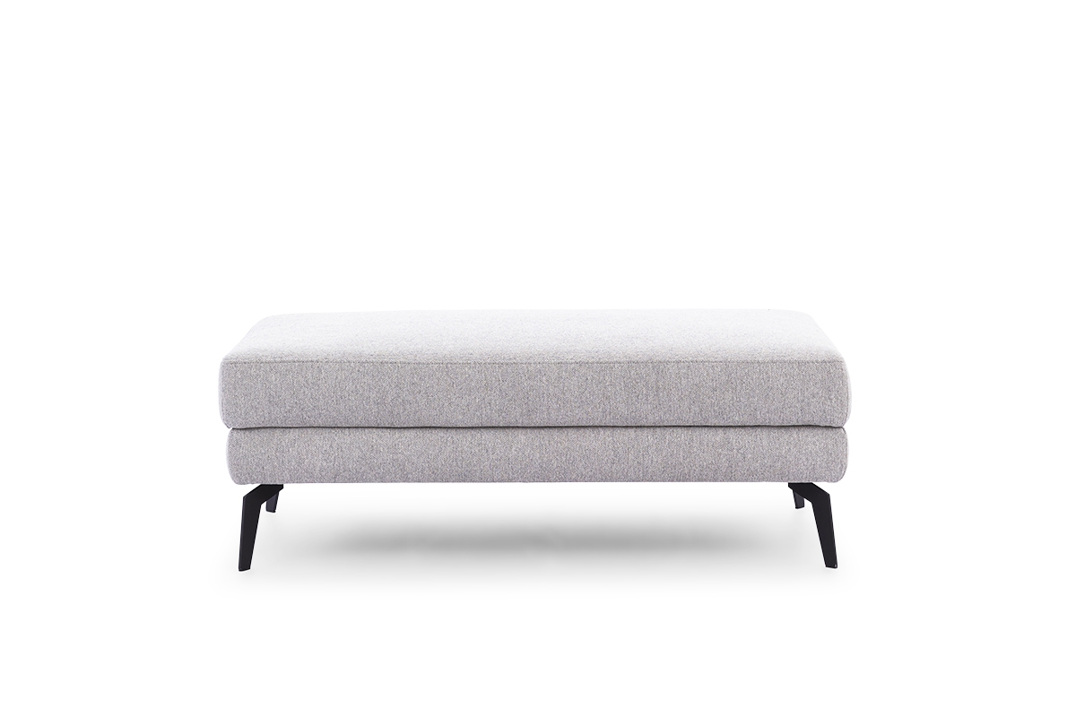 Čalouněný taburet Elentio šedá Taburet z czarnymi nozkami 