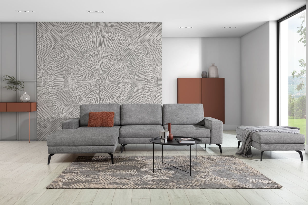 Rohová sedacia súprava ľavá rozkladacia Elentio Mini - šedý Gemma 85 Rohová sedacia súprava Elentio mini vizualizácia