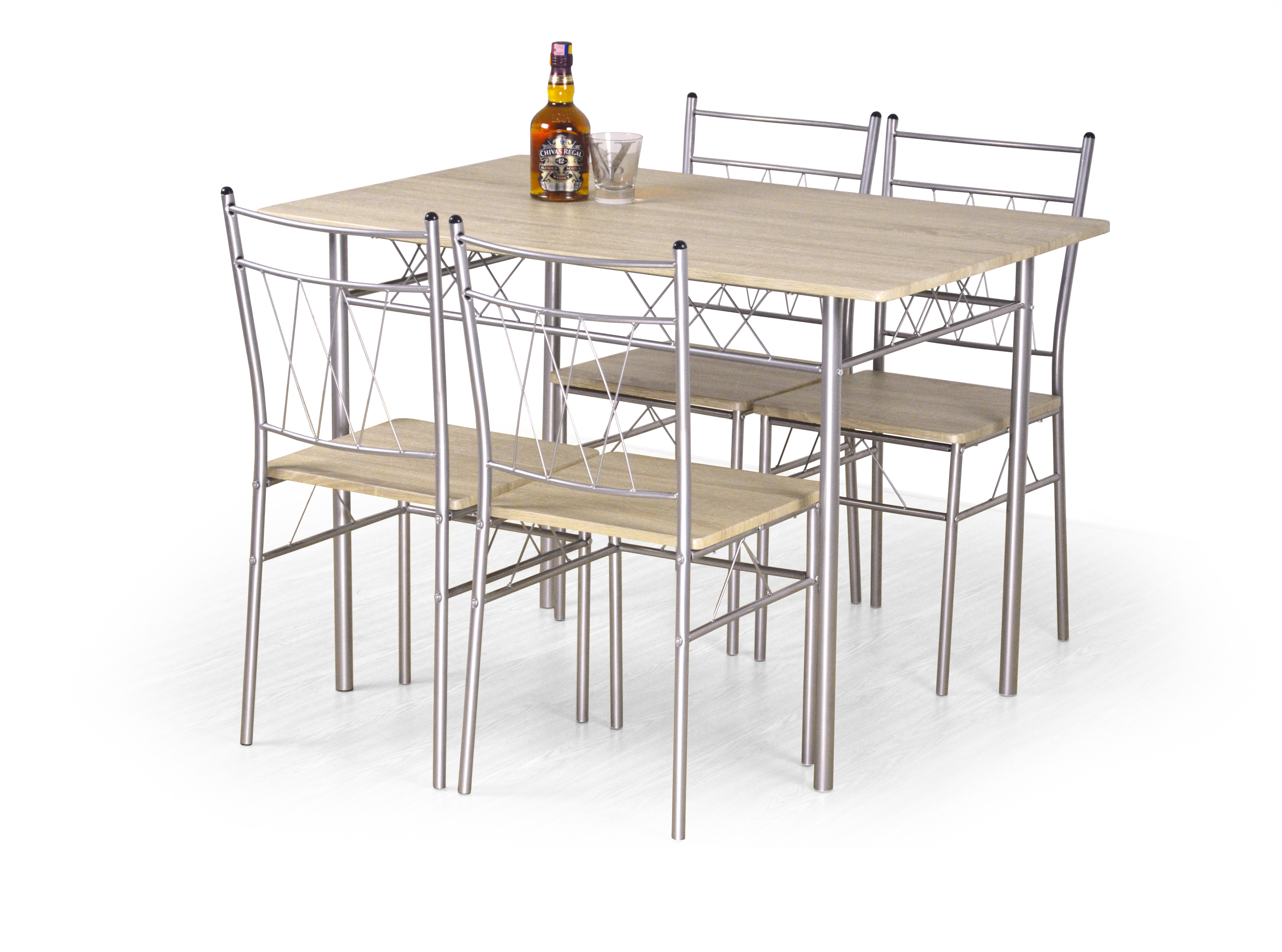 FAUST asztal + 4 szék - sonoma tölgy  faust Komplet stůl + 4 Židle Dub sonoma