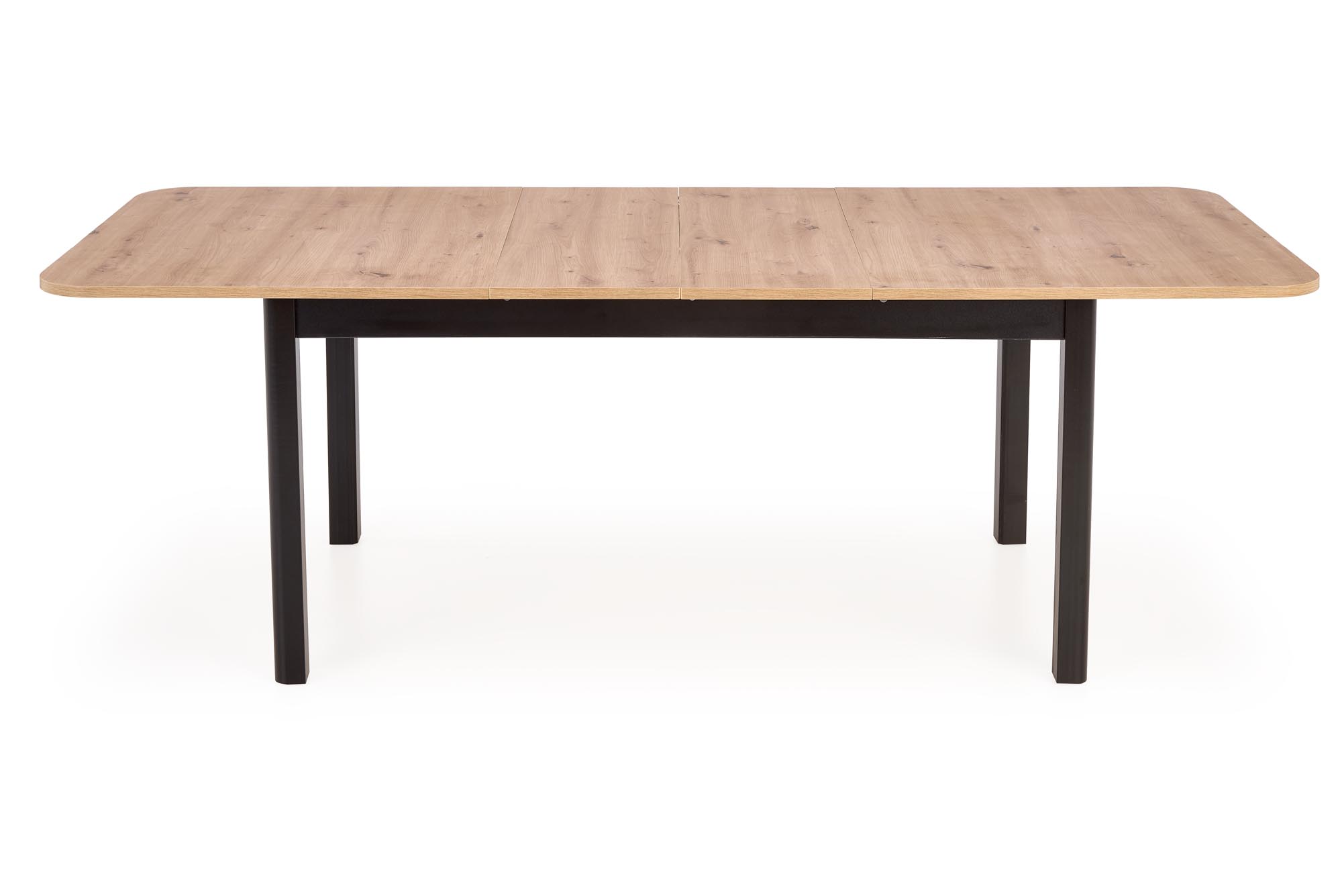 FLORIAN összecsukható asztal, asztallap - kézműves tölgy, lábak - fekete florian stůl rozkladany Deska - Dub artisan, Nohy - Fekete