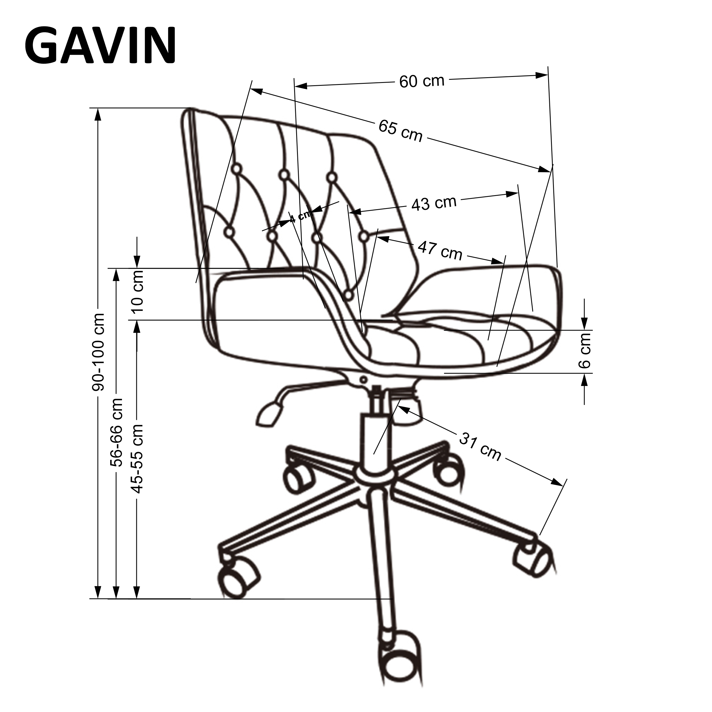Kancelárska stolička Gavin - orech / čierna Kancelárske kreslo gavin - orieškový / Čierny