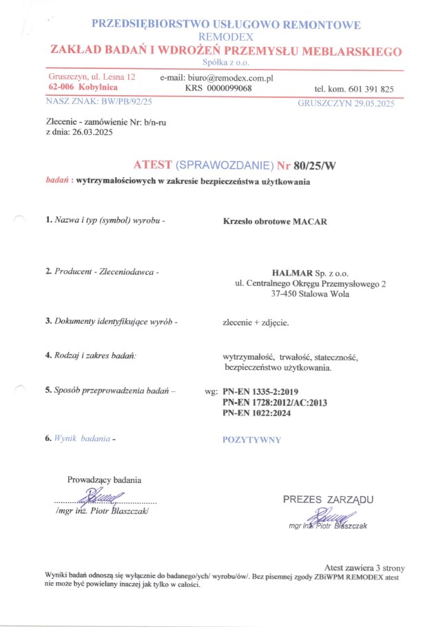 MACAR Křeslo gabinetowy, černá (1p=1szt) Kancelářská židle macar ergonomiczny - černá