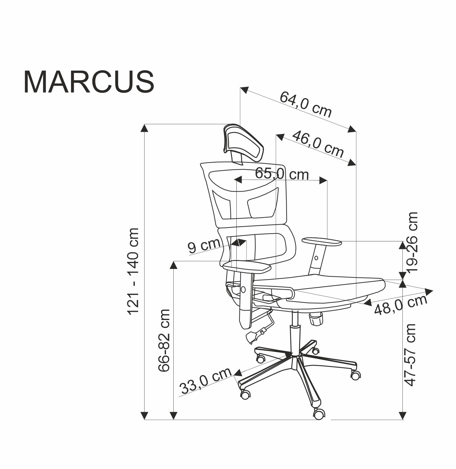 Kancelářská židle Marcus - černá Kancelářská židle marcus - černá