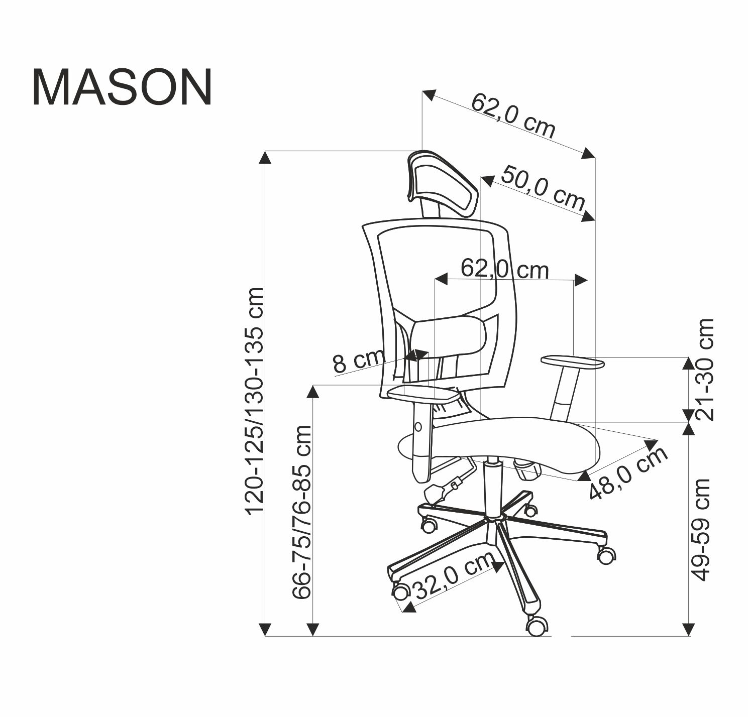 Kancelárske kreslo Mason - čierny Kancelárske kreslo mason - Čierny