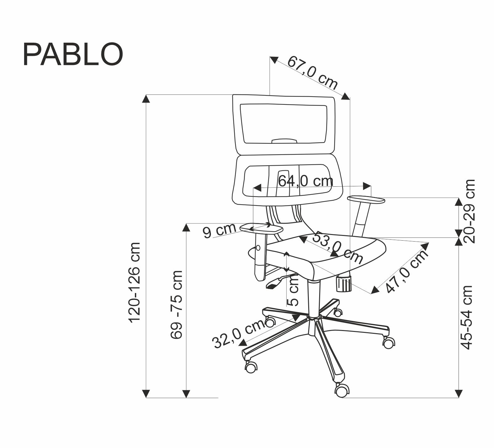 Kancelářská židle Pablo - popelavá / černá Kancelářská židle pablo - popelavá / černá