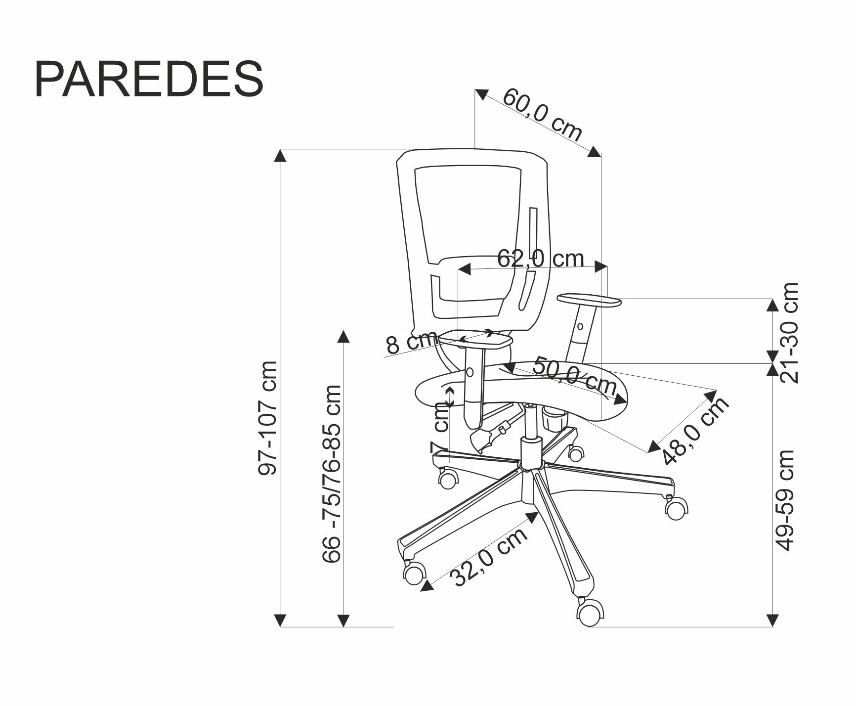 Kancelářská židle Paredes - černá Kancelářská židle paredes - černá