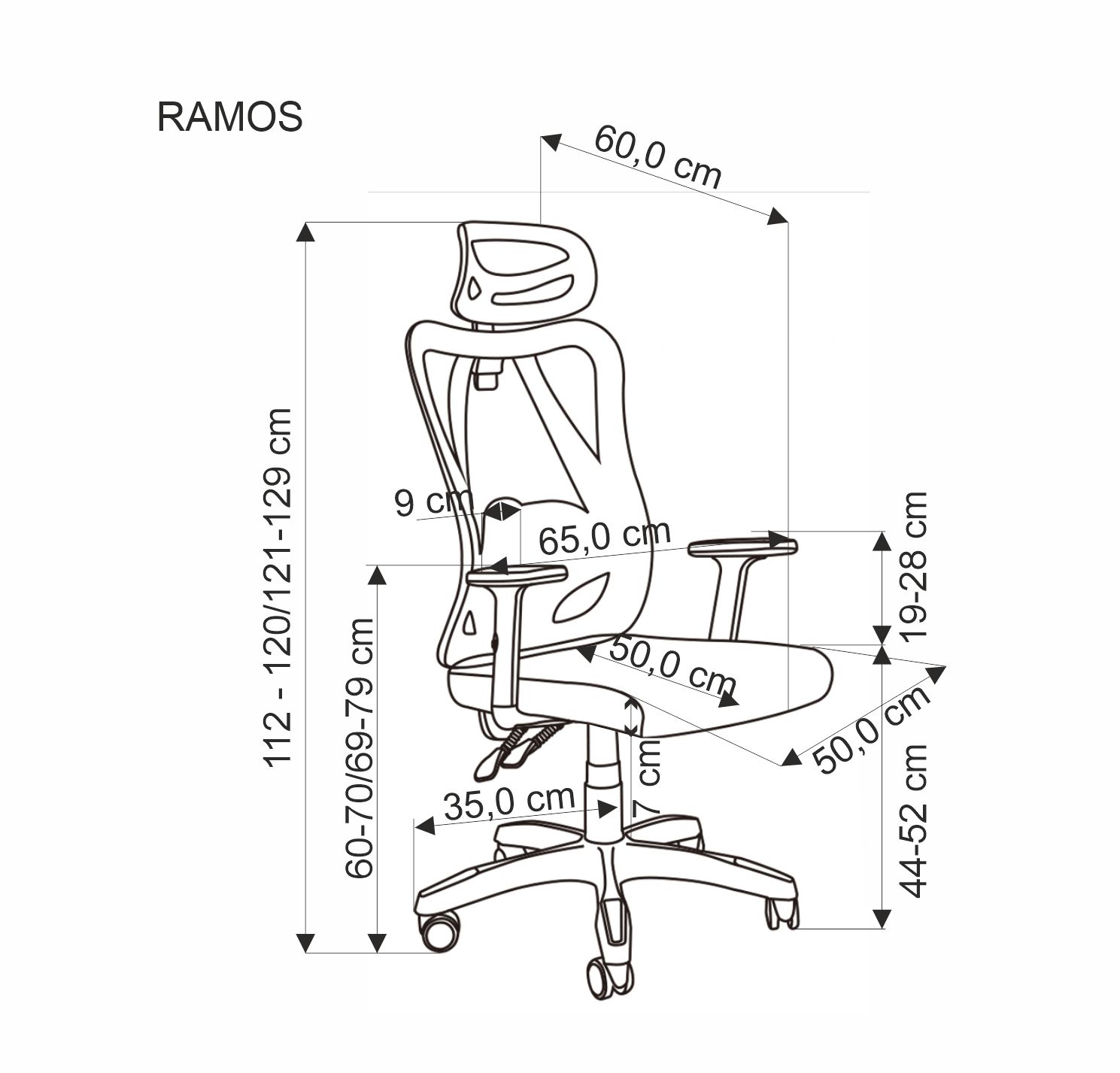 Kancelářská židle Ramos - černá Kancelářská židle ramos - černá