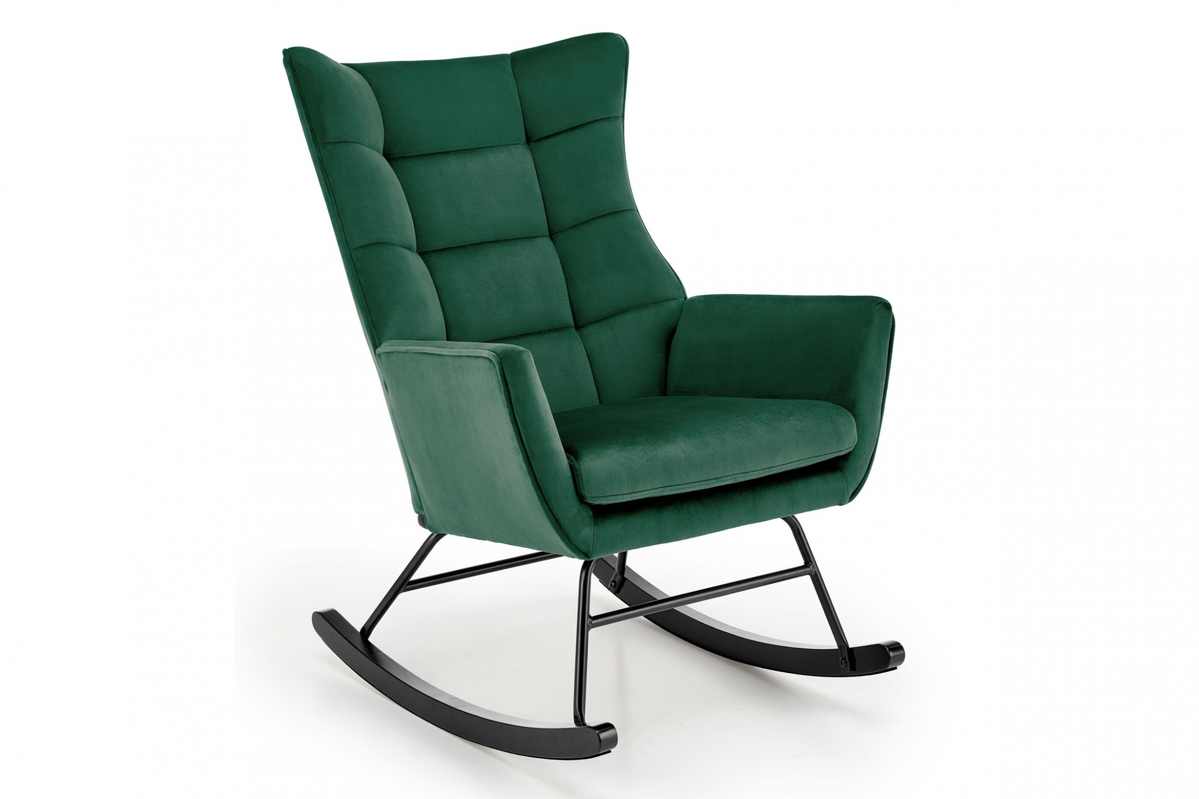 Houpací křeslo Zaliato - tmavě zelený samet Houpací křeslo Bazalto - ciemno zelená welwet 