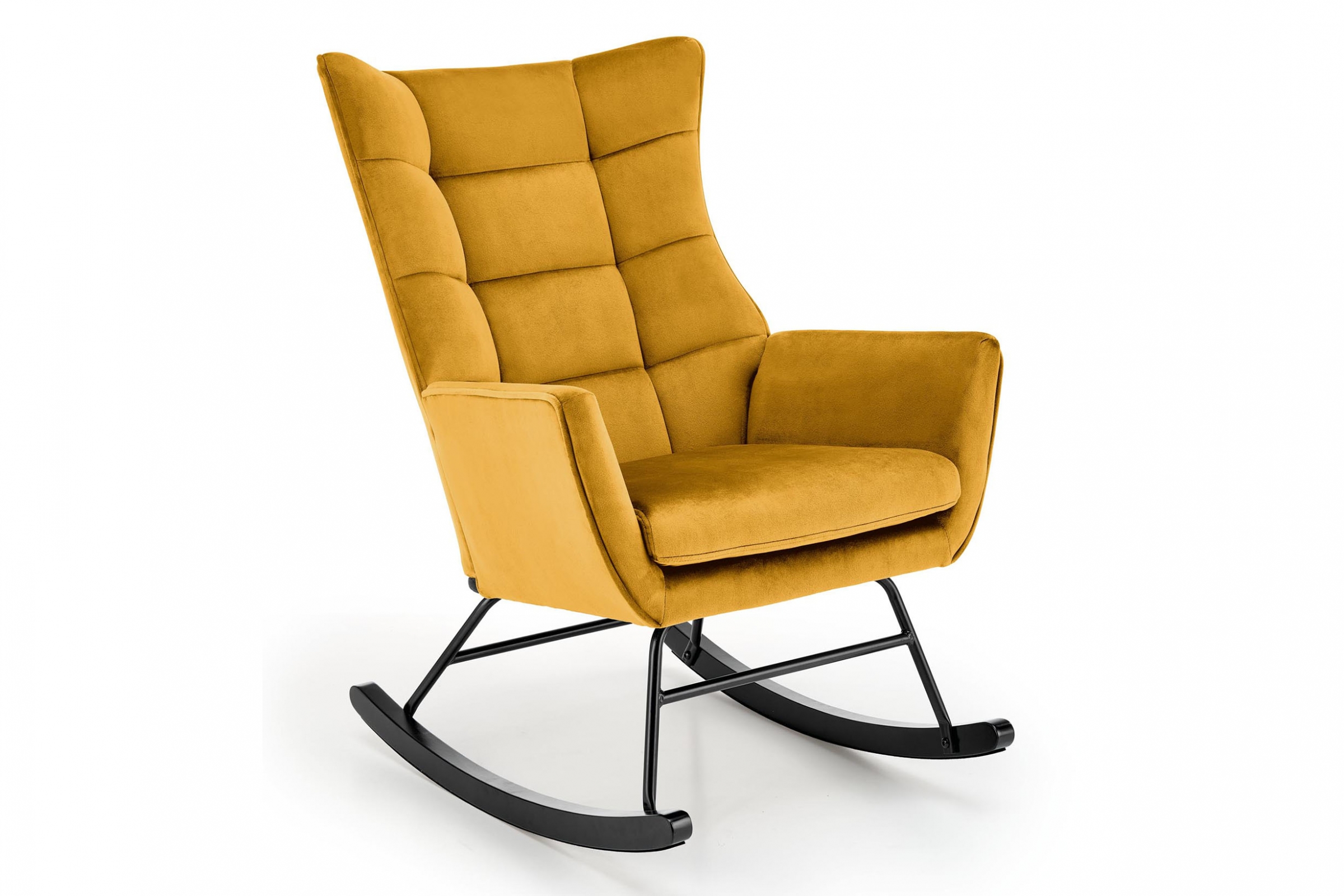Houpací křeslo Zaliato - hořčicový samet Houpací křeslo Bazalto - hořčice welwet