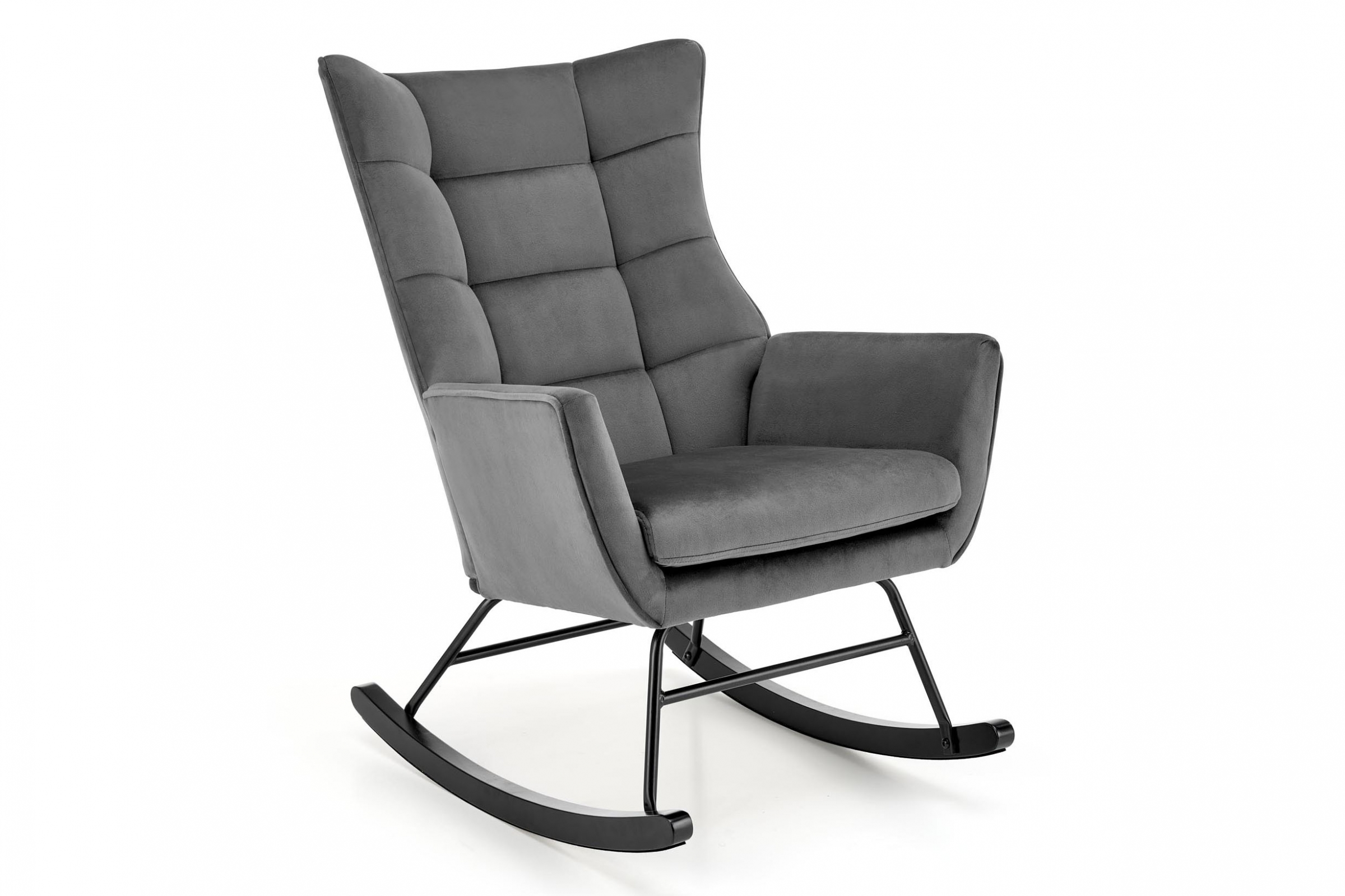 Houpací křeslo Zaliato - šedý samet Houpací křeslo Bazalto - popelavá welwet 