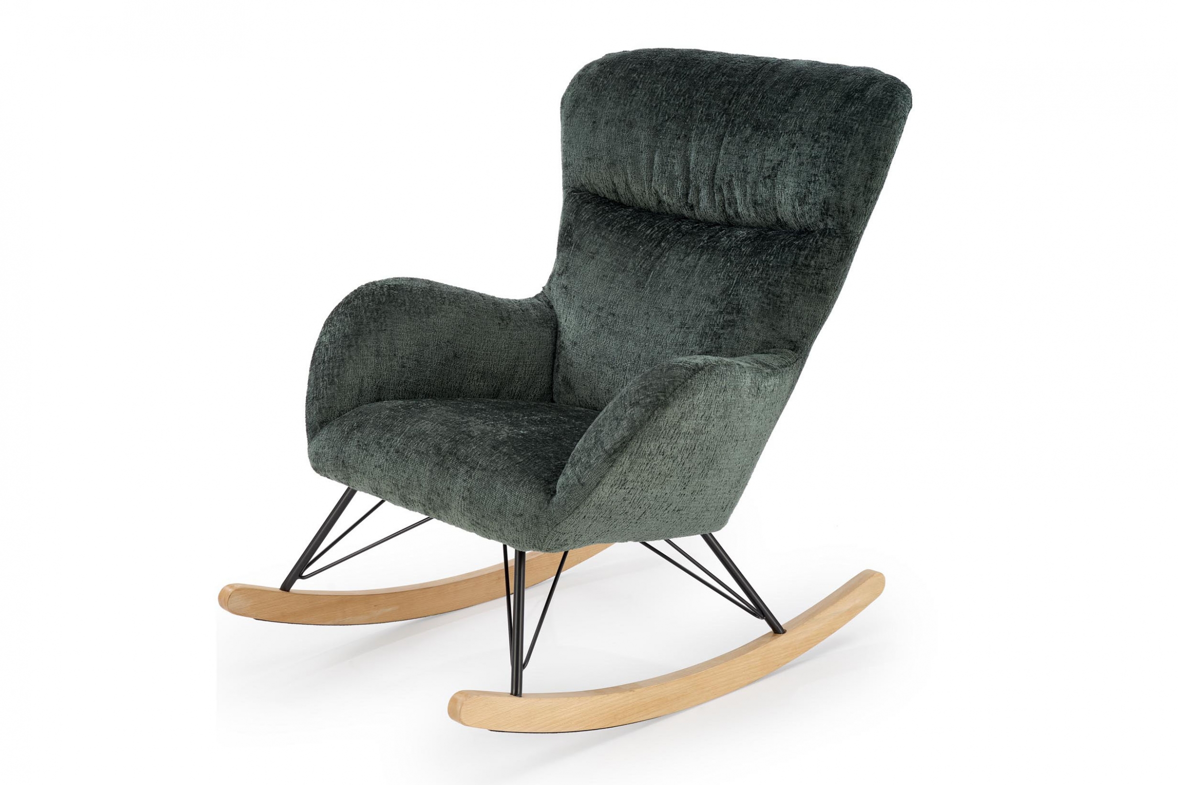 Houpací křeslo Castro - tmavě zelená šenil Houpací křeslo Castro - ciemno zelená šenil