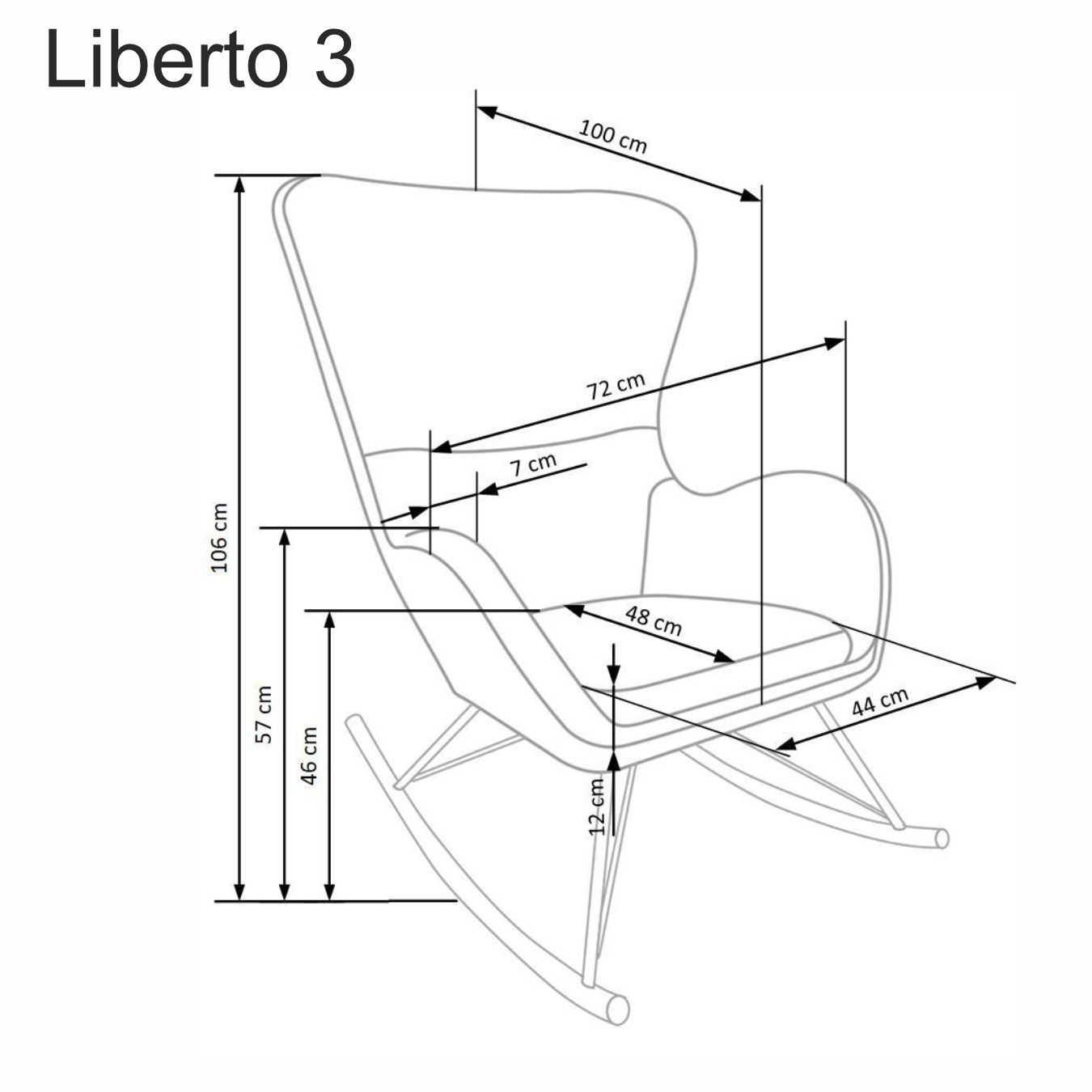 Hojdacie kreslo LIBERTO 3 - biela Houpací křeslo liberto 3 - Biely