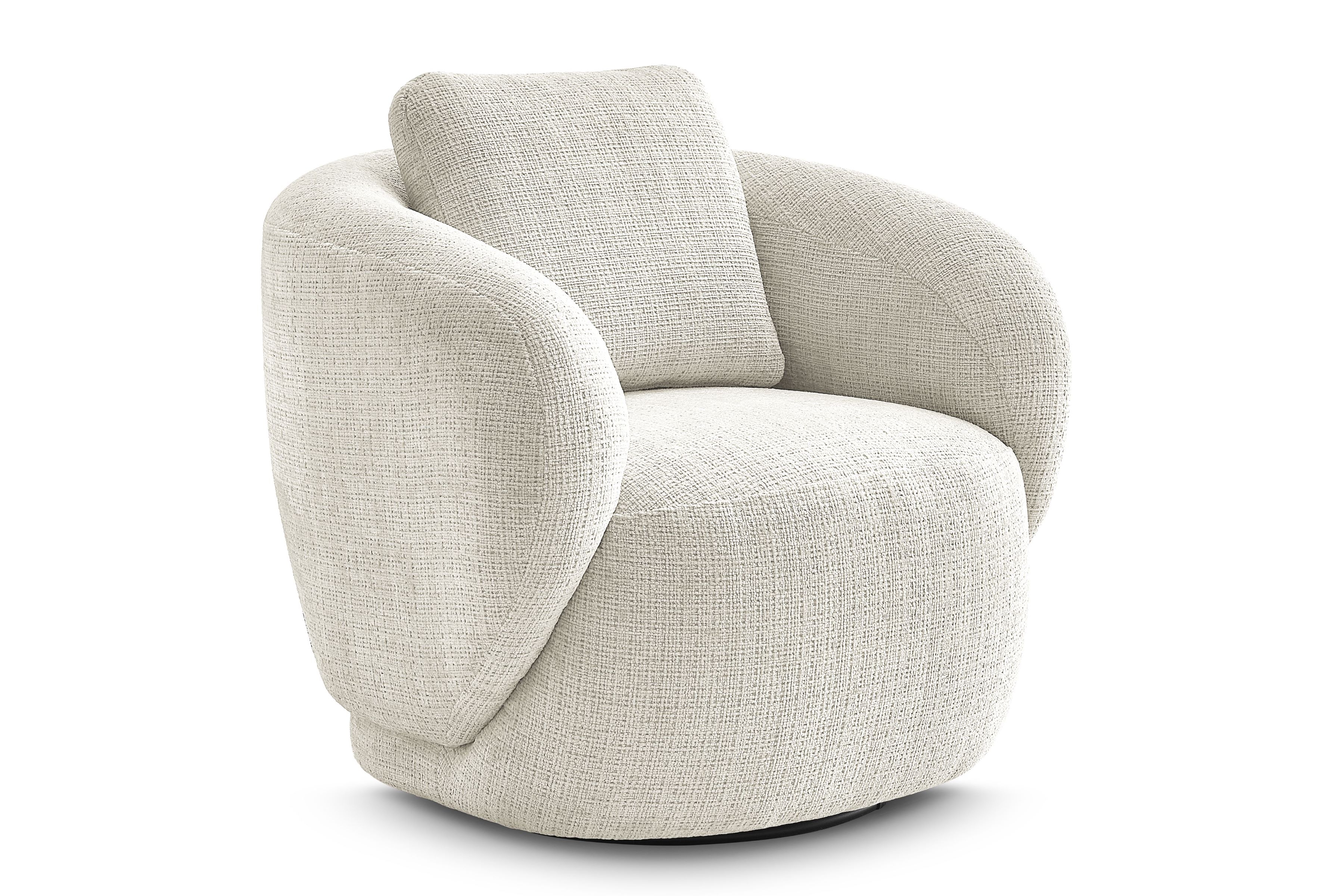 Otočná křeslo Finezal - béžový šenil Cremona 02 Křeslo Finezal obrotowy - Cremona 02