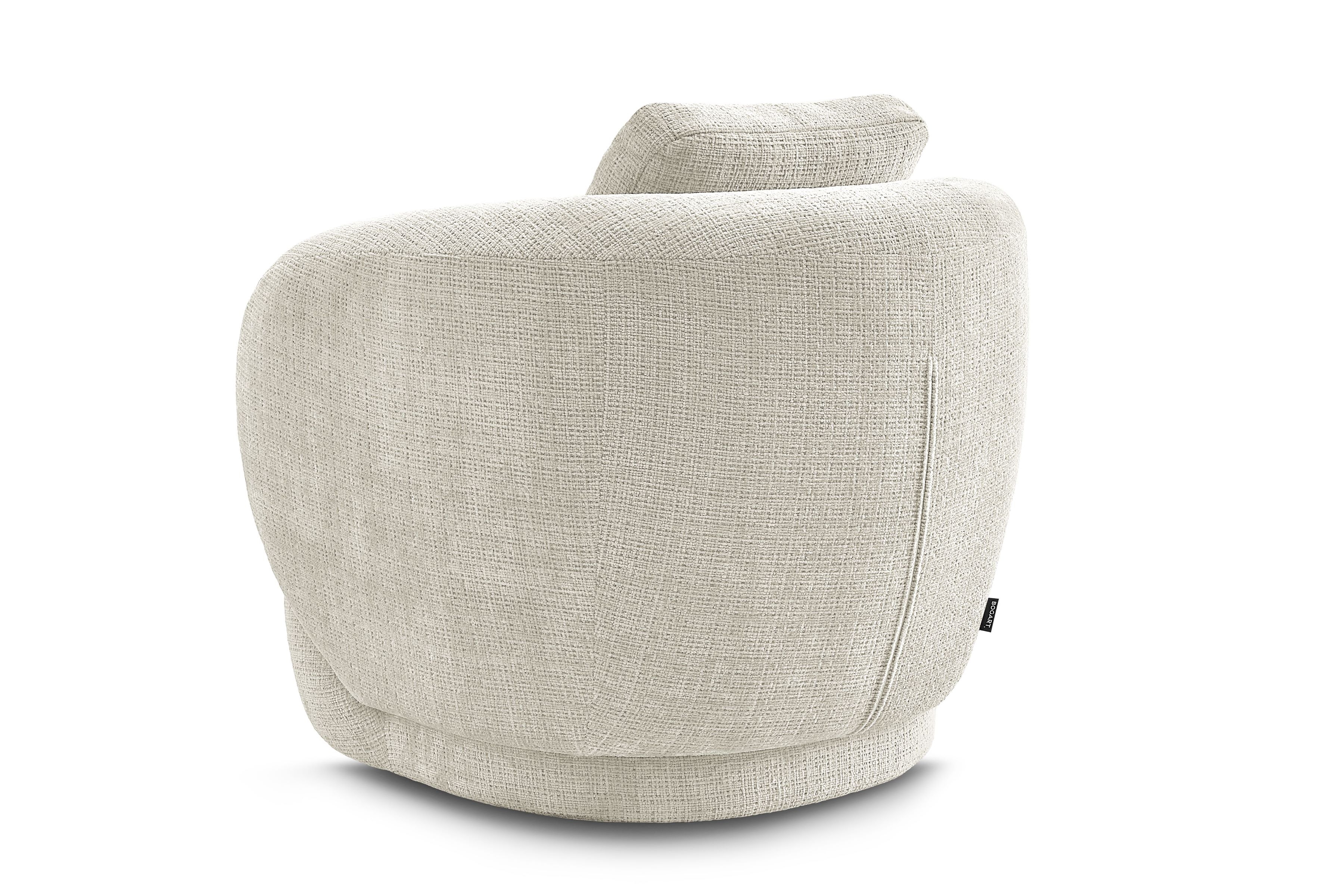 Otočná křeslo Finezal - béžový šenil Cremona 02 Křeslo Finezal obrotowy - Cremona 02