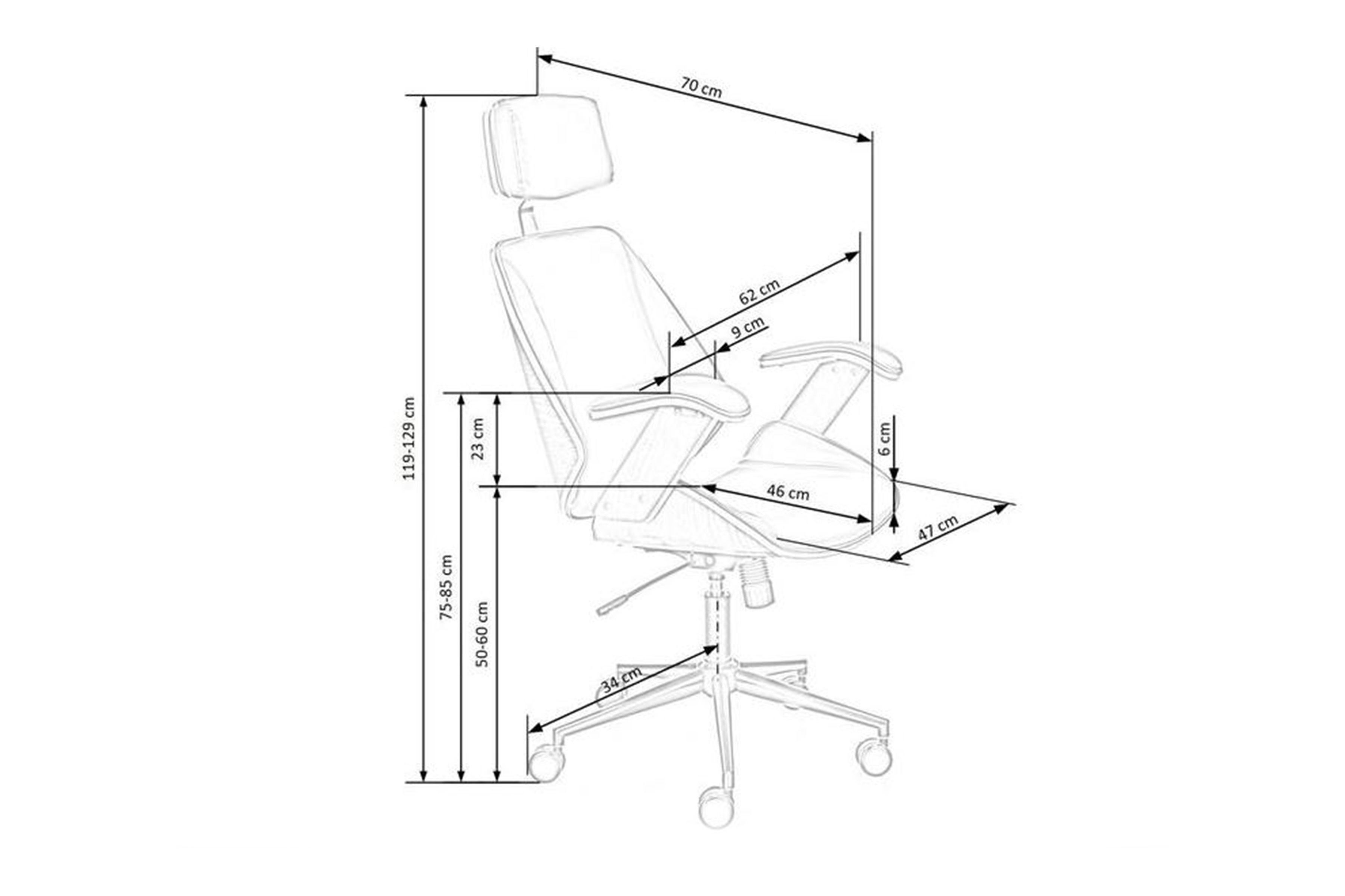 Kancelářská židle Fabrino - ořech / krémová Křeslo gabinetowy Fabrino obrotowy - ořech / krém