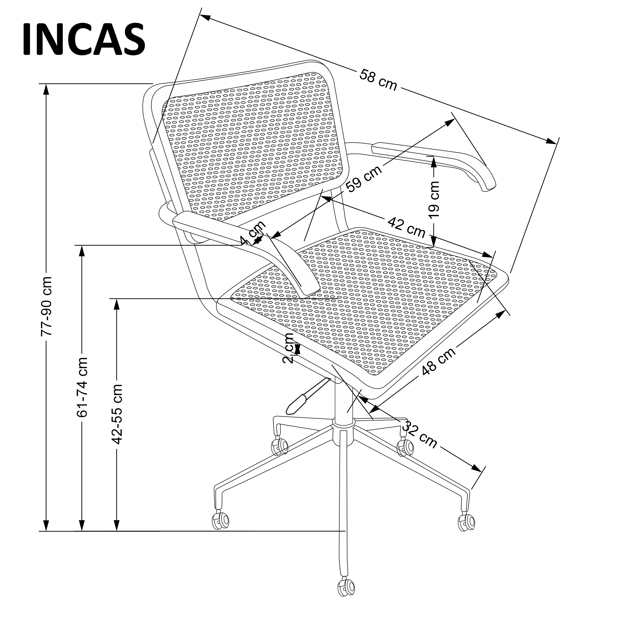 Kancelárska stolička INCAS - hnedá / čierna Kreslo kancelárske z podlokietnikami incas - Hnedý / Čierny