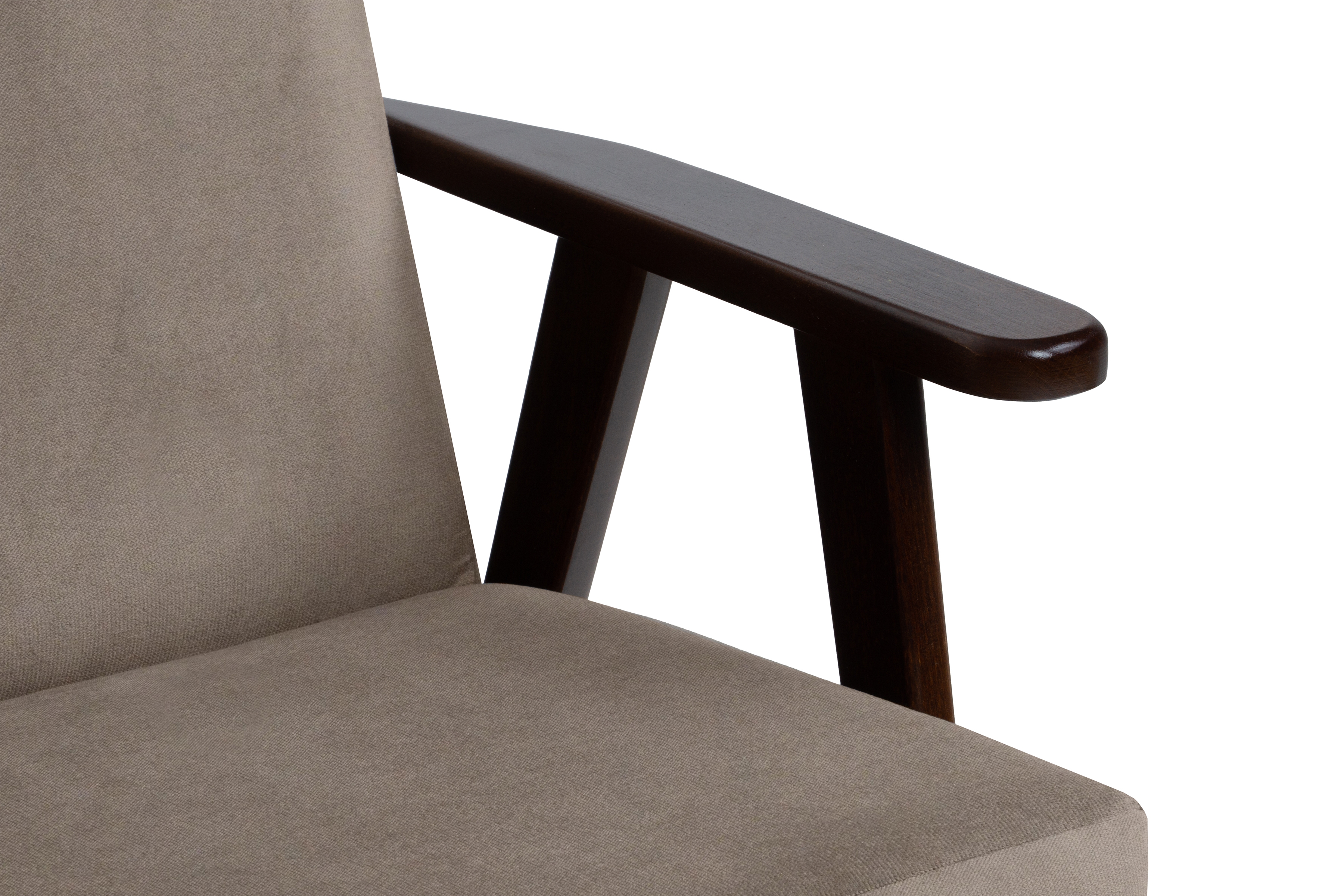 Křeslo klubové PRL - béžový samet Paros 3 / nohy střední ořech Křeslo klubové PRL - béžová samet Paros 3 / sredni ořech 