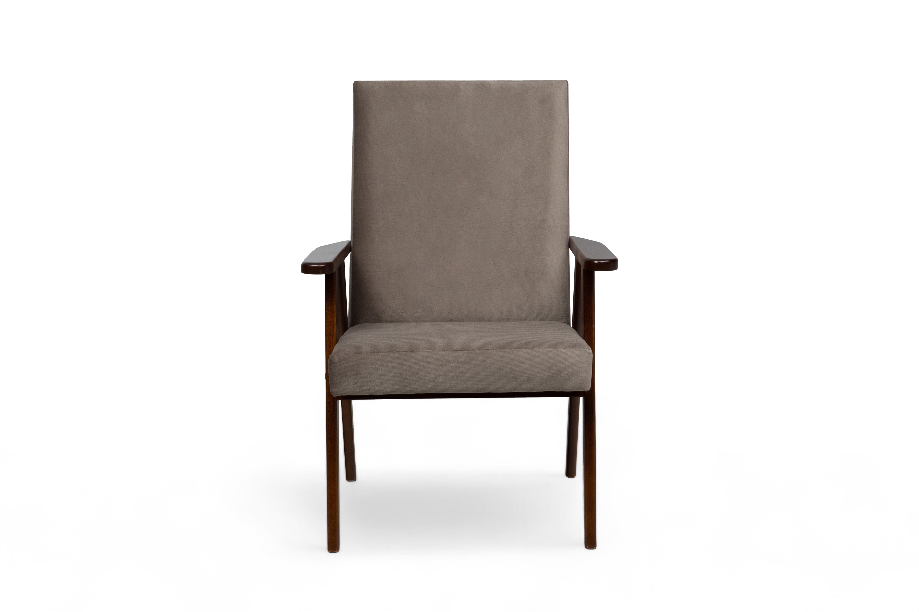 Křeslo klubové PRL - béžový samet Paros 3 / nohy střední ořech Křeslo klubové PRL - béžová samet Paros 3 / sredni ořech 