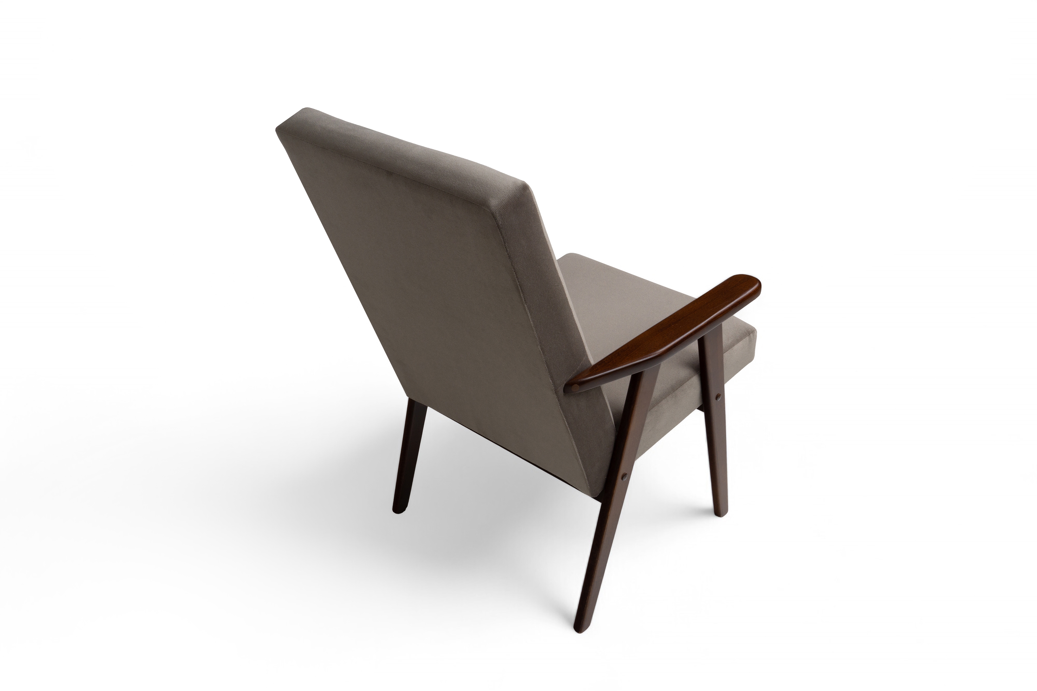 Křeslo klubové PRL - béžový samet Paros 3 / nohy střední ořech Křeslo klubové PRL - béžová samet Paros 3 / sredni ořech 