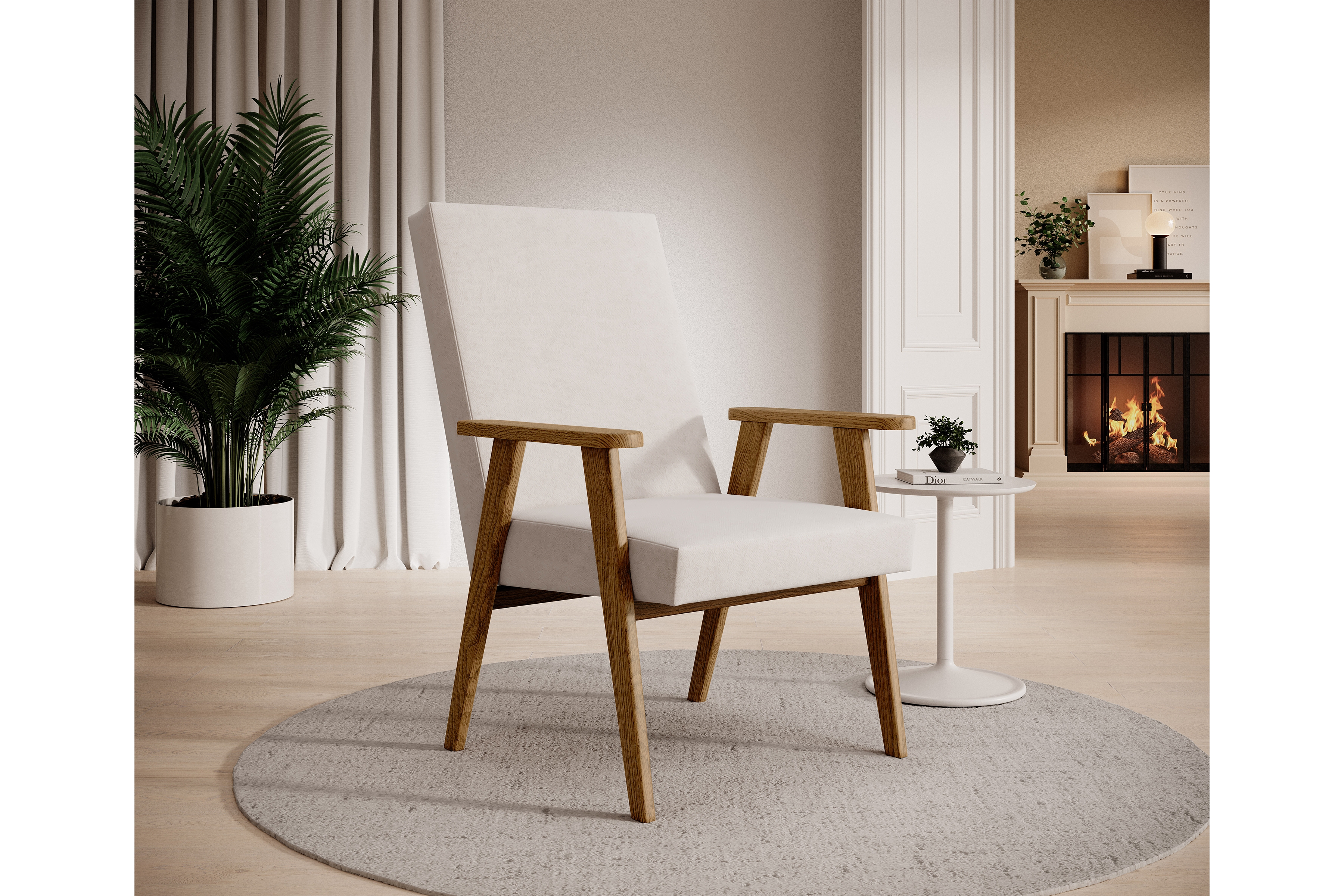 Křeslo klubové PRL - béžový snadno čistitelný samet Cloud 03 / nohy tmavý rustikál Křeslo klubové PRL - béžová welwet snadno čistitelný Cloud 03 / tmavý rustikal 