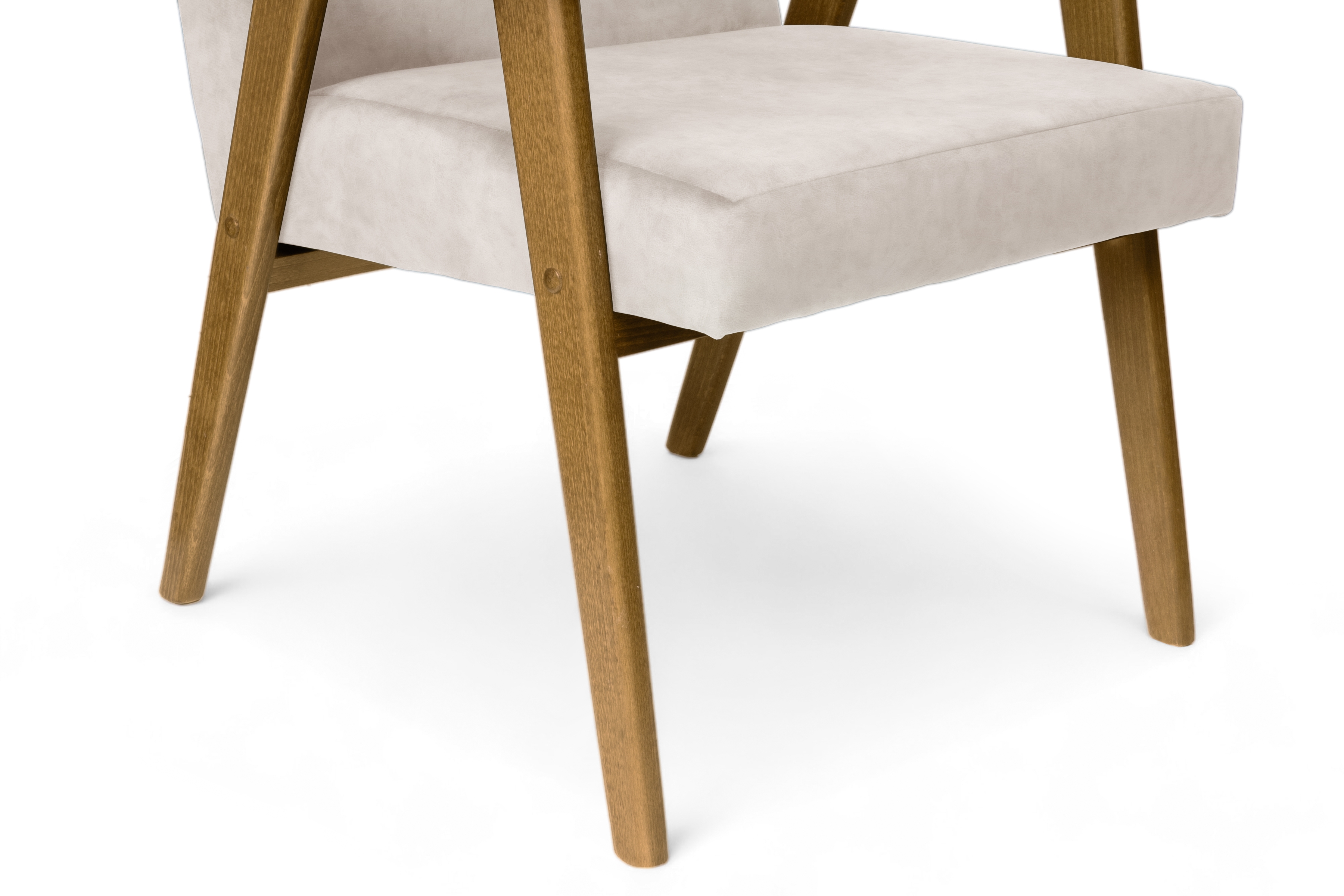 Křeslo klubové PRL - béžový snadno čistitelný samet Cloud 03 / nohy tmavý rustikál Křeslo klubové PRL - béžová welwet snadno čistitelný Cloud 03 / tmavý rustikal 