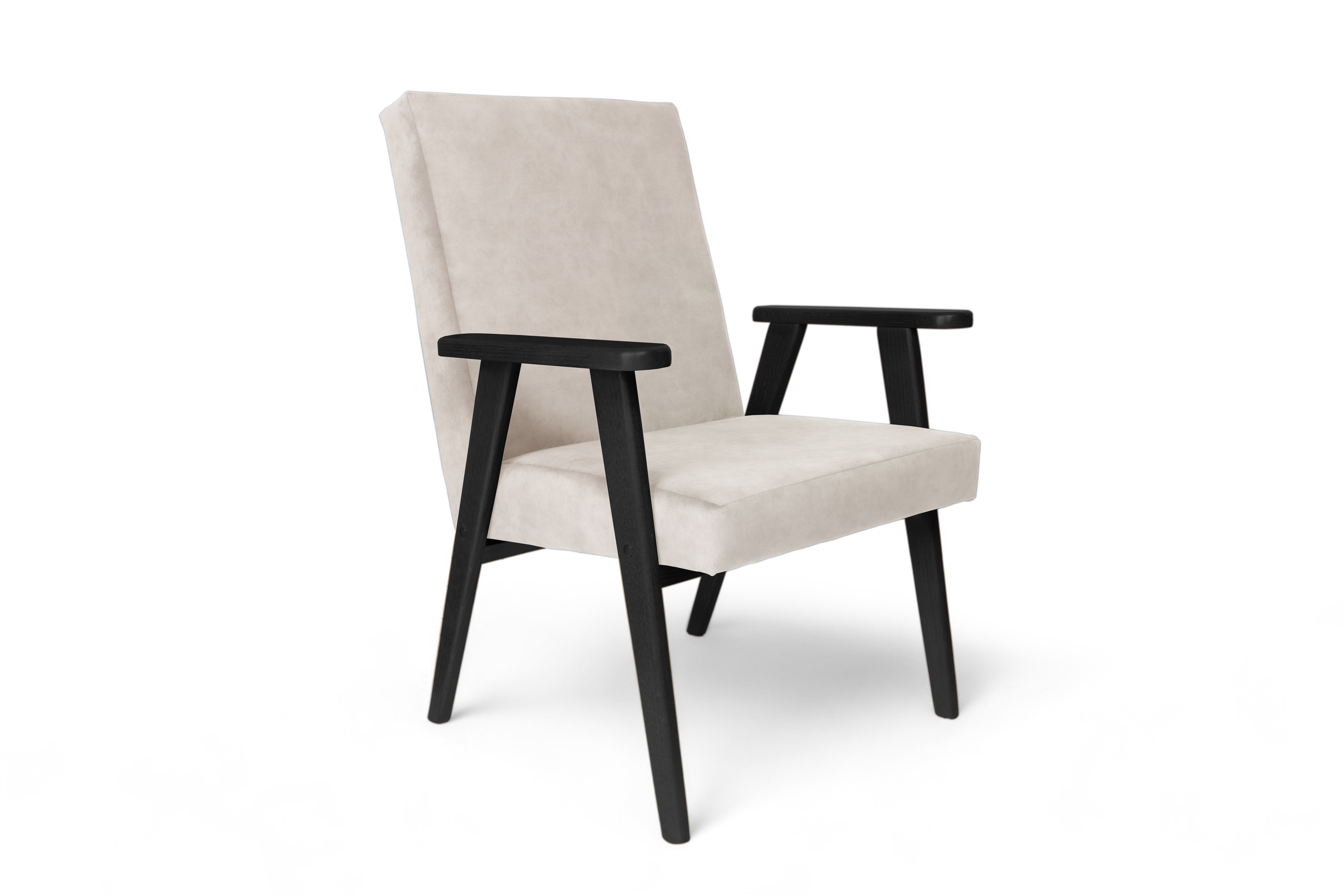 Klubové kreslo PRL - béžový zamat Cloud 03 s ľahkým čistením / čierne nožičky Kreslo Klubový PRL - béžový welwet ľahkočistiaci Cloud 03 / Čierny 