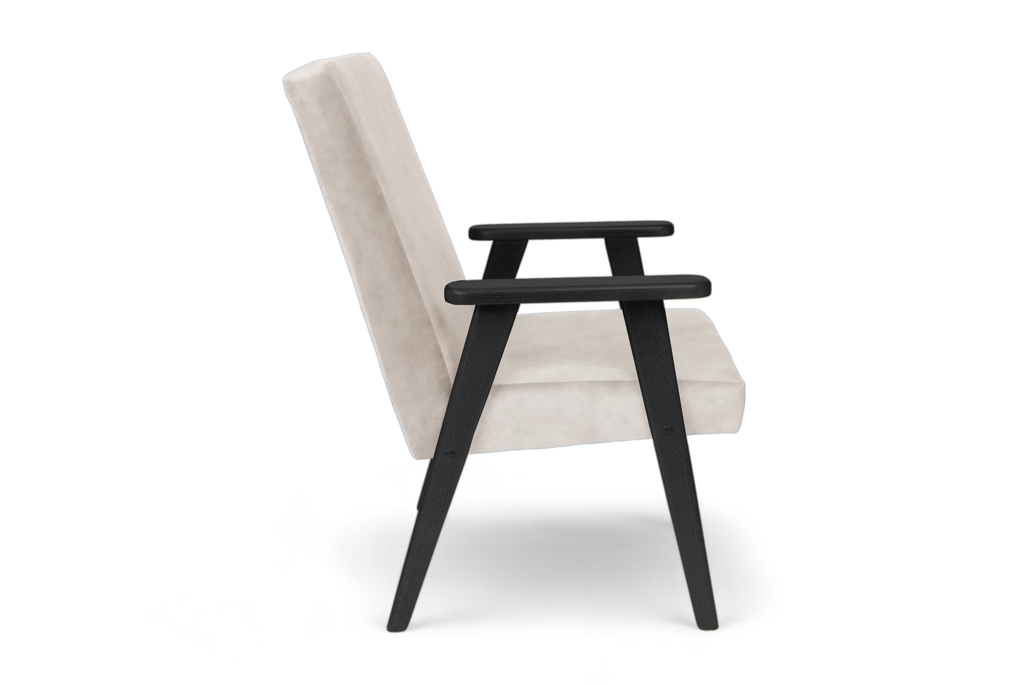 Klubové kreslo PRL - béžový zamat Cloud 03 s ľahkým čistením / čierne nožičky Kreslo Klubový PRL - béžový welwet ľahkočistiaci Cloud 03 / Čierny 