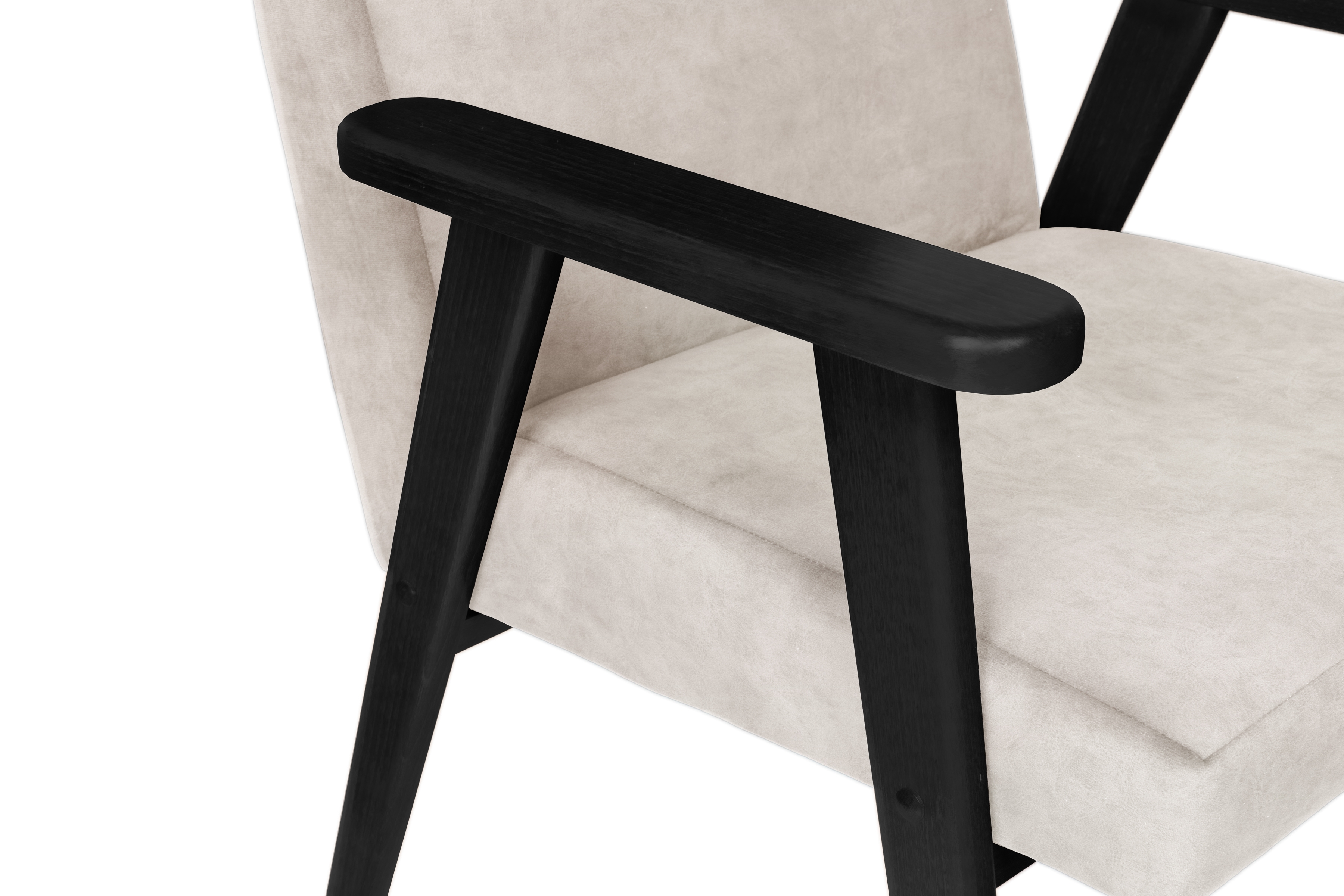 Klubové kreslo PRL - béžový zamat Cloud 03 s ľahkým čistením / čierne nožičky Kreslo Klubový PRL - béžový welwet ľahkočistiaci Cloud 03 / Čierny 