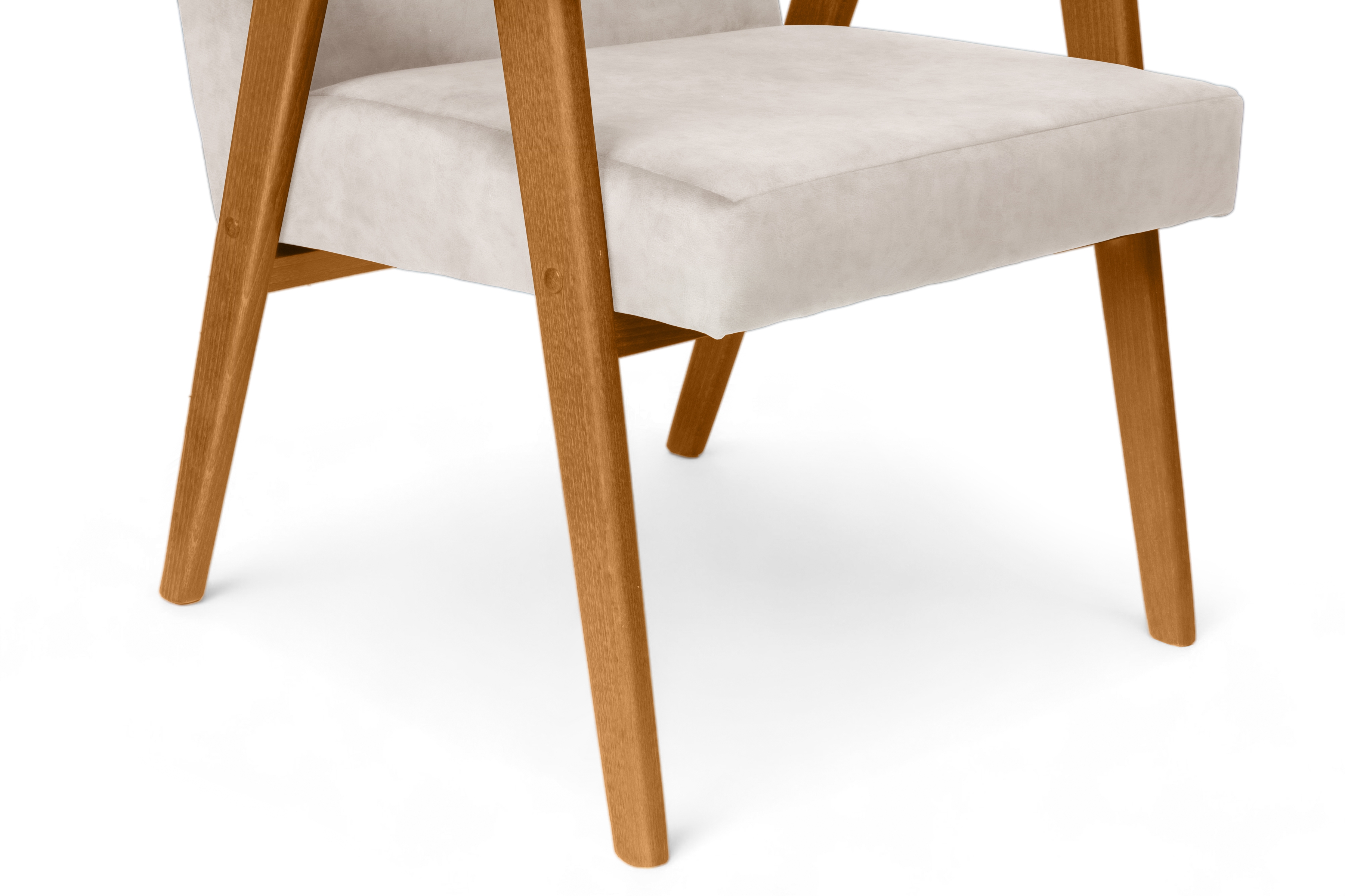 Klubové kreslo PRL - béžový zamat Cloud 03 s ľahkým čistením / jelšové nožičky Kreslo Klubový PRL - béžový welwet ľahkočistiaci Cloud 03 / Jelša