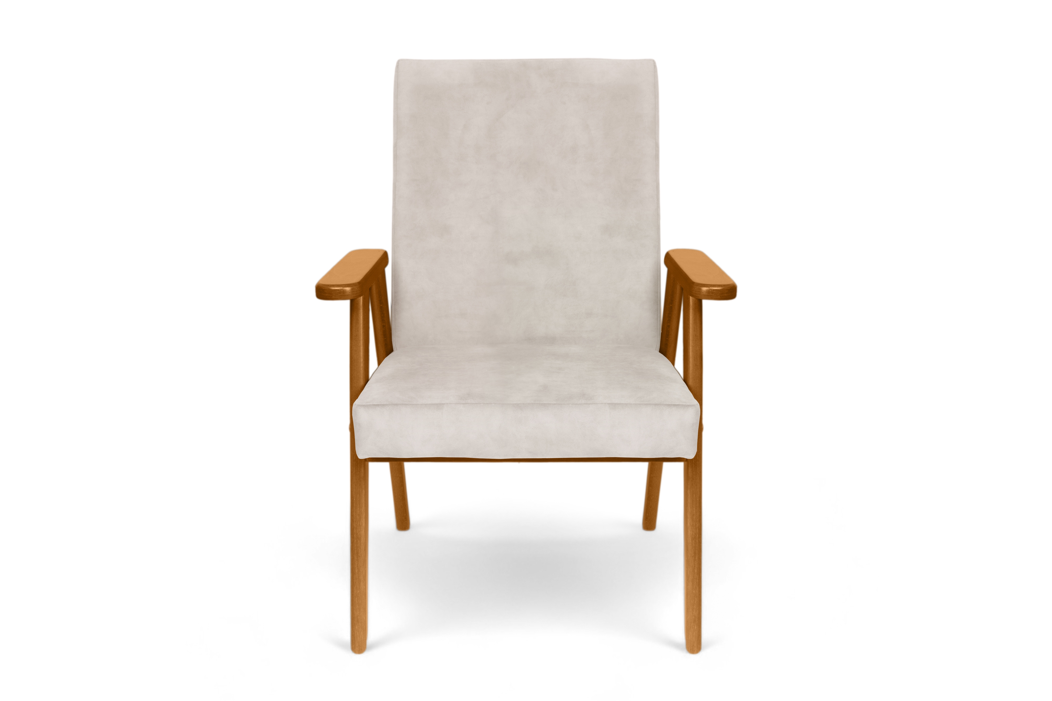 Klubové kreslo PRL - béžový zamat Cloud 03 s ľahkým čistením / jelšové nožičky Kreslo Klubový PRL - béžový welwet ľahkočistiaci Cloud 03 / Jelša