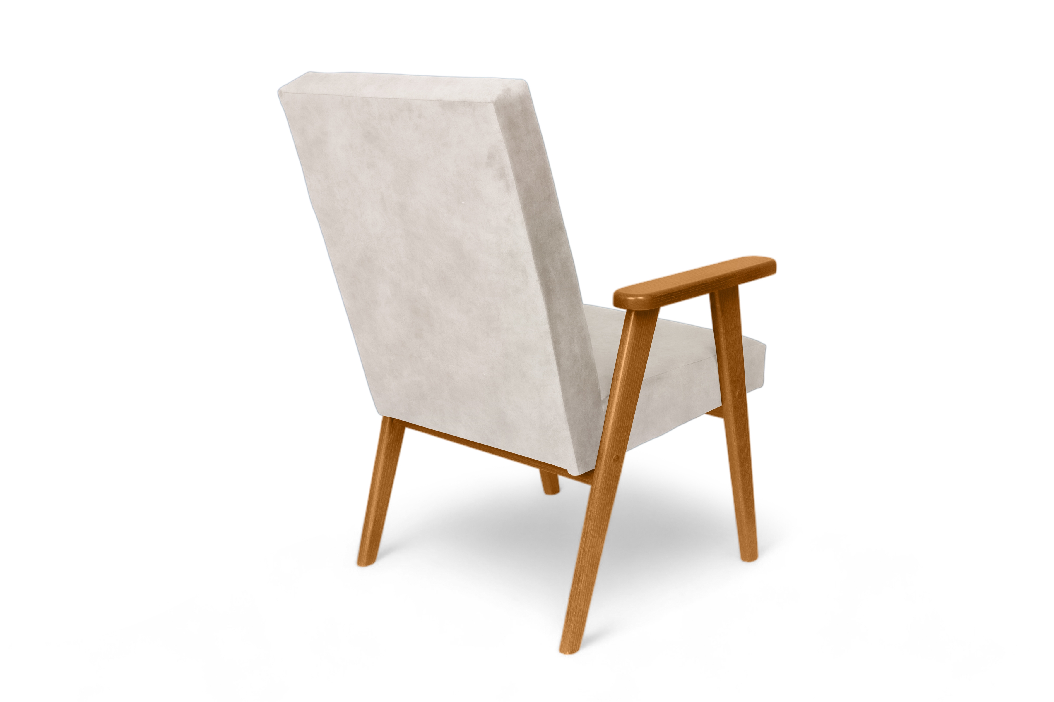 Klubové kreslo PRL - béžový zamat Cloud 03 s ľahkým čistením / jelšové nožičky Kreslo Klubový PRL - béžový welwet ľahkočistiaci Cloud 03 / Jelša