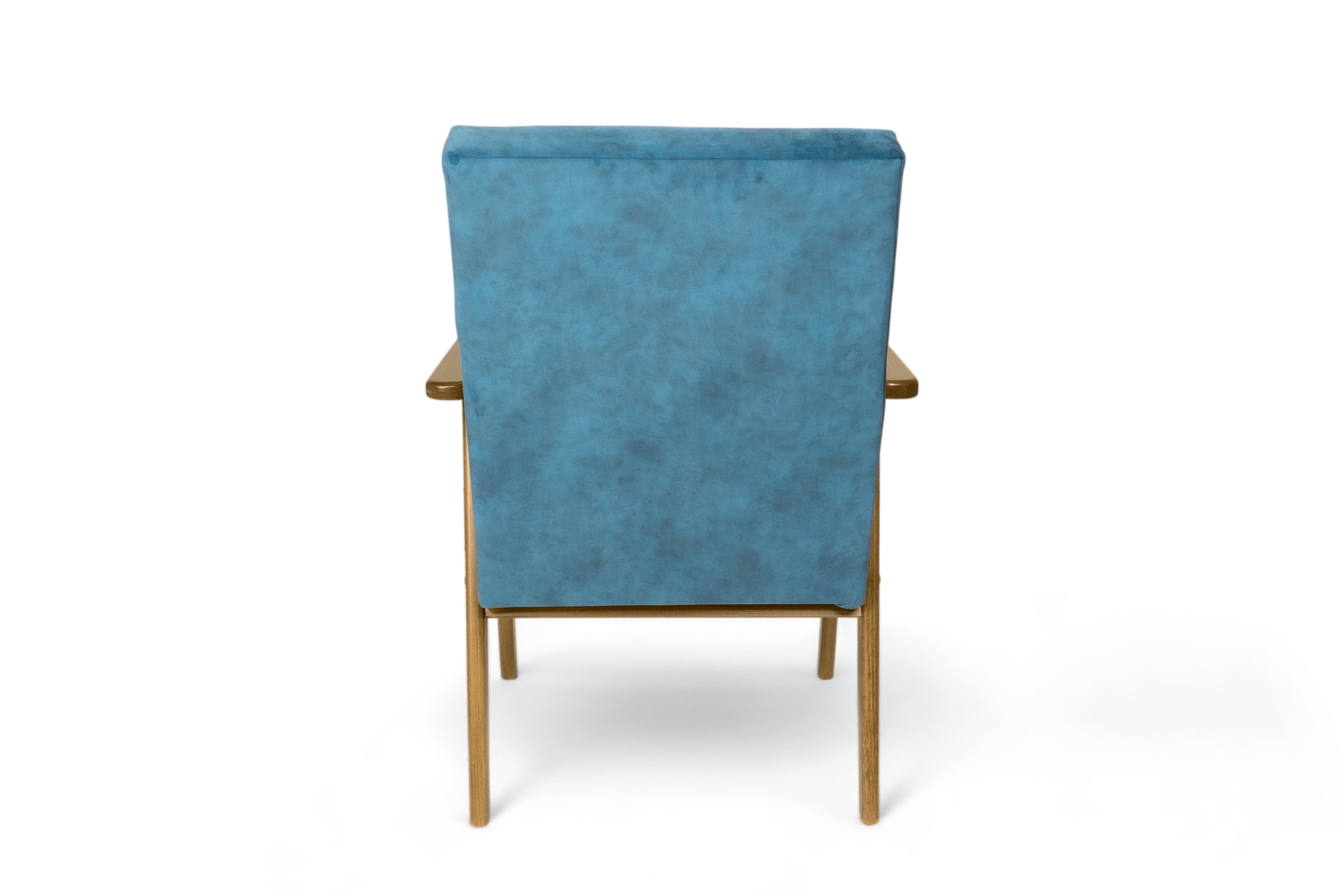 Křeslo klubové PRL - modrý snadno čistitelný samet Cloud 75 / nohy tmavý rustikál Křeslo klubové PRL - modrá welwet snadno čistitelný Cloud 75 / tmavý rustikal 