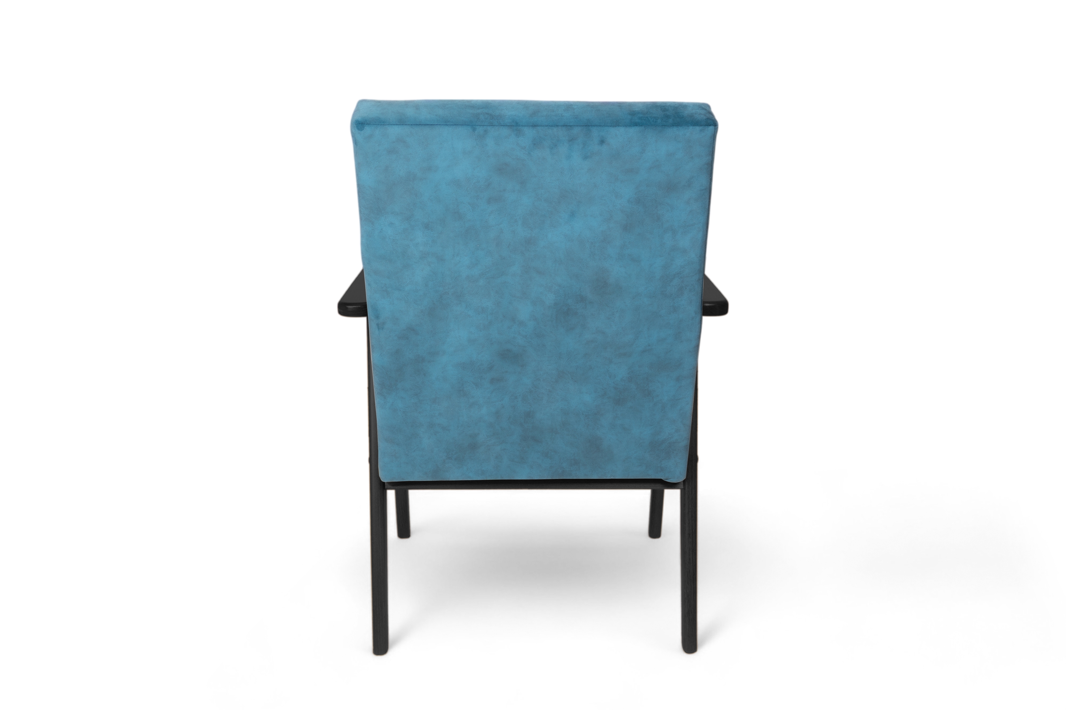 Klubové kreslo PRL - modrý zamat Cloud 75 s ľahkým čistením / čierne nožičky Kreslo Klubový PRL - Modrý welwet ľahkočistiaci Cloud 75 / Čierny