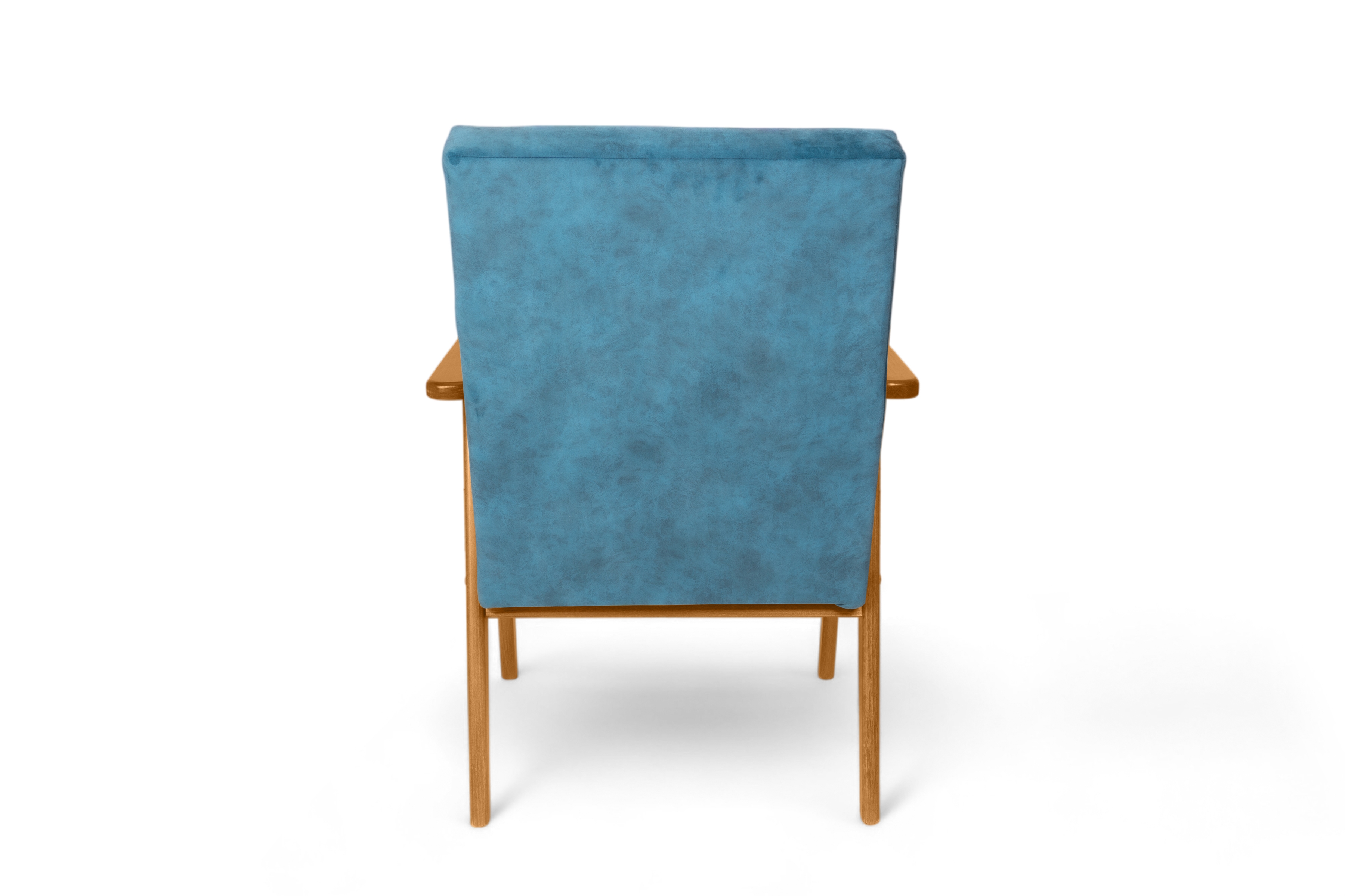 Křeslo klubové PRL - modrý snadno čistitelný samet Cloud 75 / nohy olše Křeslo klubové PRL - modrá welwet snadno čistitelný Cloud 75 / Olše