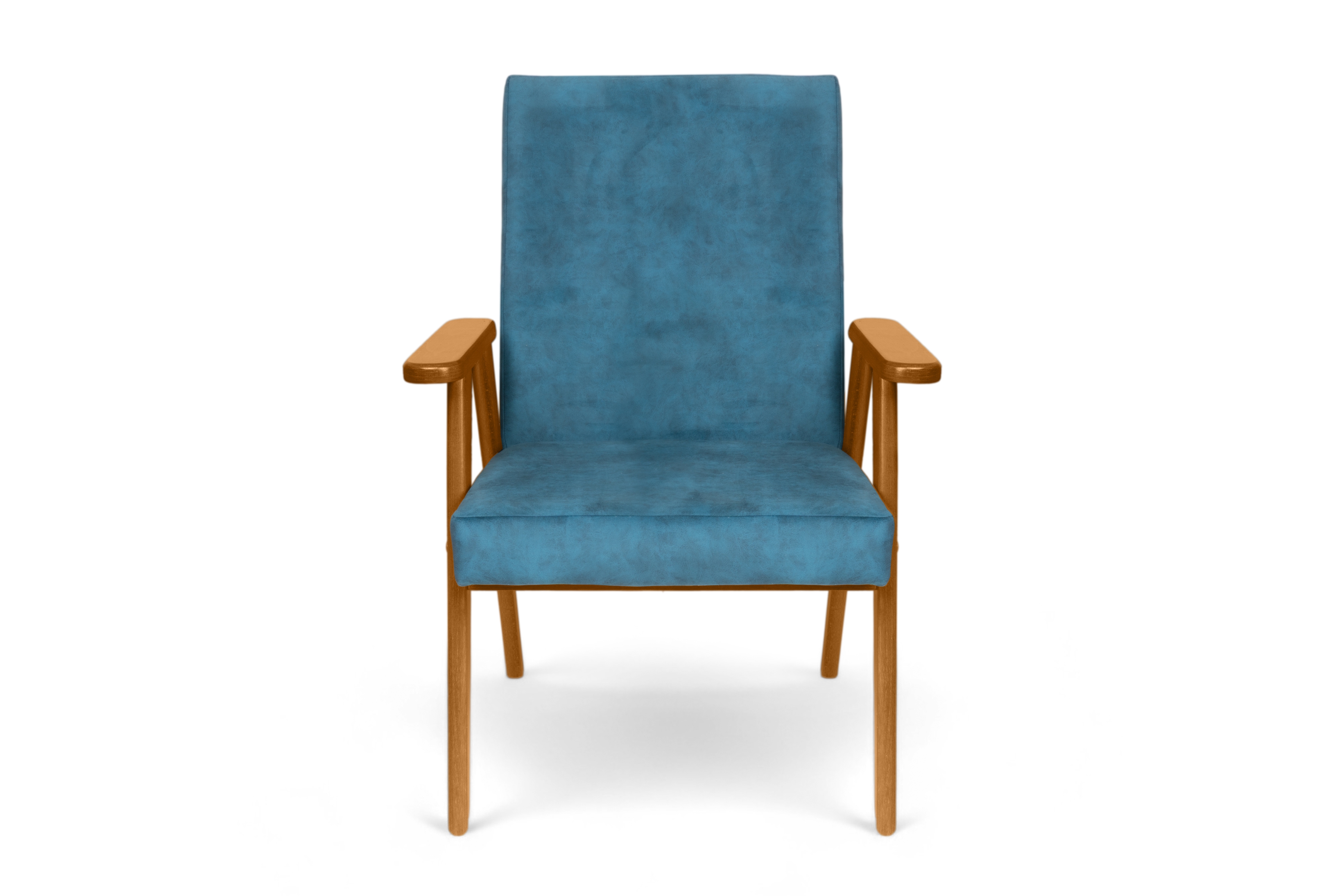 Křeslo klubové PRL - modrý snadno čistitelný samet Cloud 75 / nohy olše Křeslo klubové PRL - modrá welwet snadno čistitelný Cloud 75 / Olše