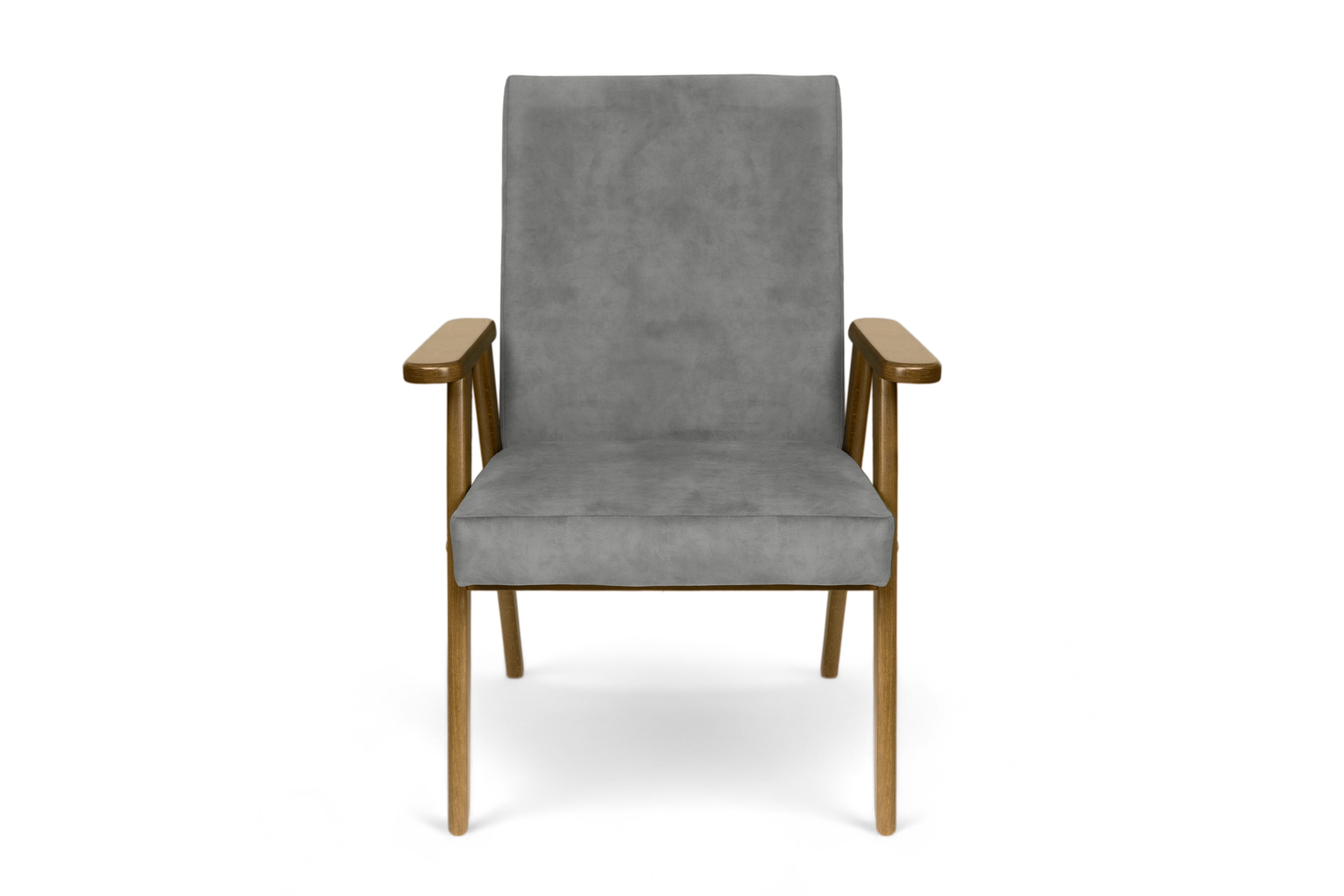 Křeslo klubové PRL - šedý snadno čistitelný samet Zetta 303 / nohy tmavý rustikál Křeslo klubové PRL - šedá welwet snadno čistitelný Zetta 303 / tmavý rustikal 